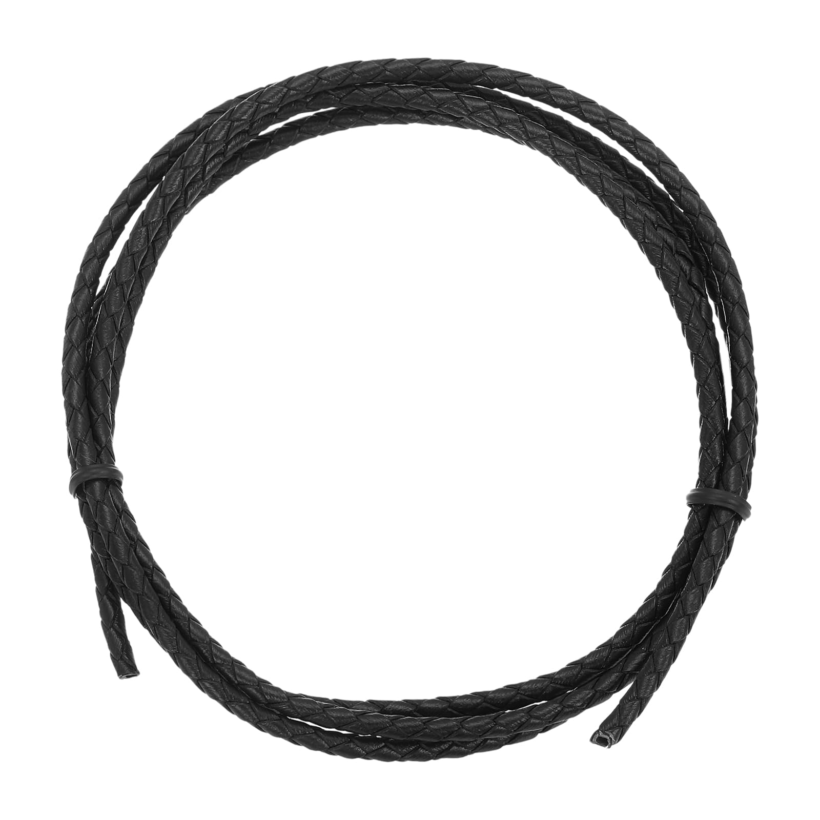 sourcing map 1.1 Yards Bolo Tie Cord 4mm Dia. Braided Leather Strip 1 Meter — image 1