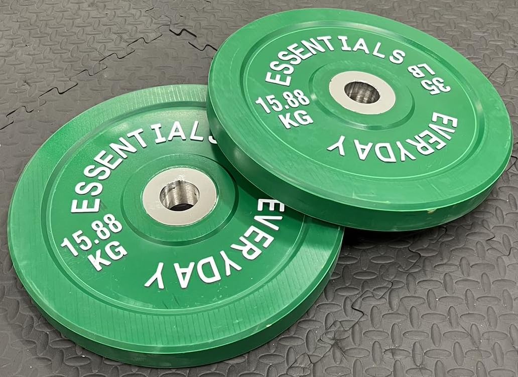 Signature Fitness 2" Olympic Bumper Plate Weight Plates with Steel Hub, 120-Pound Set, 2x 10LB, 2x 15LB, 2x 35LB