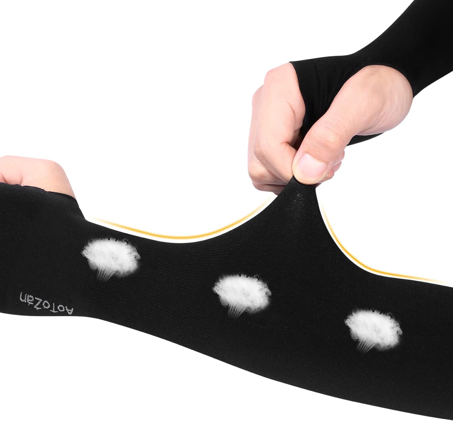Sun Sleeves for Men Women with Thumb Hole, 6 Pairs Black | UV Protection SPF UPF50+, Keep you Cooling in Summer