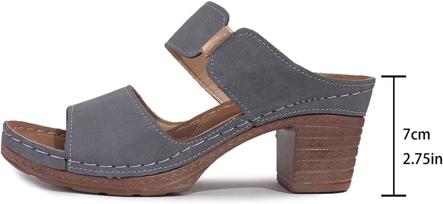 Platform Wedge Sandals for Women Summer Dressy 2026, Arch Support Chunky Low Block Heeled Orthopedic Slip On Sandals, Comfortable Heeled Flip Flops Casual Wedge Thong Sandals Vacation Shoes for Beach - Image 7