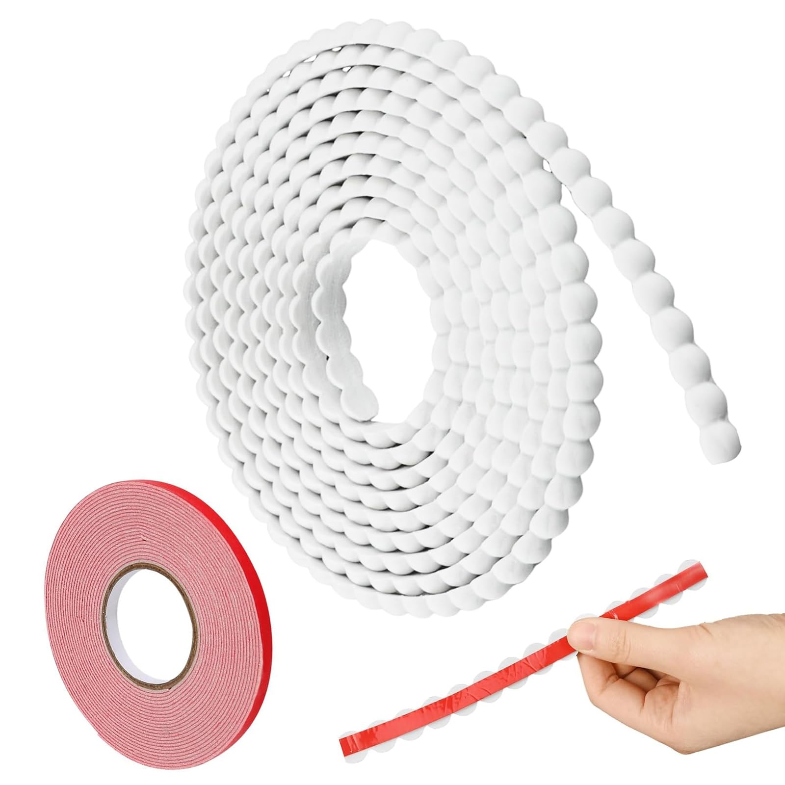 Yeeliv Flexible Moulding Trim, Peel and Stick, Self Adhesive Pearl Beading, White, 10x5mm, 3M, for Wall Panelling and Furniture Decoration