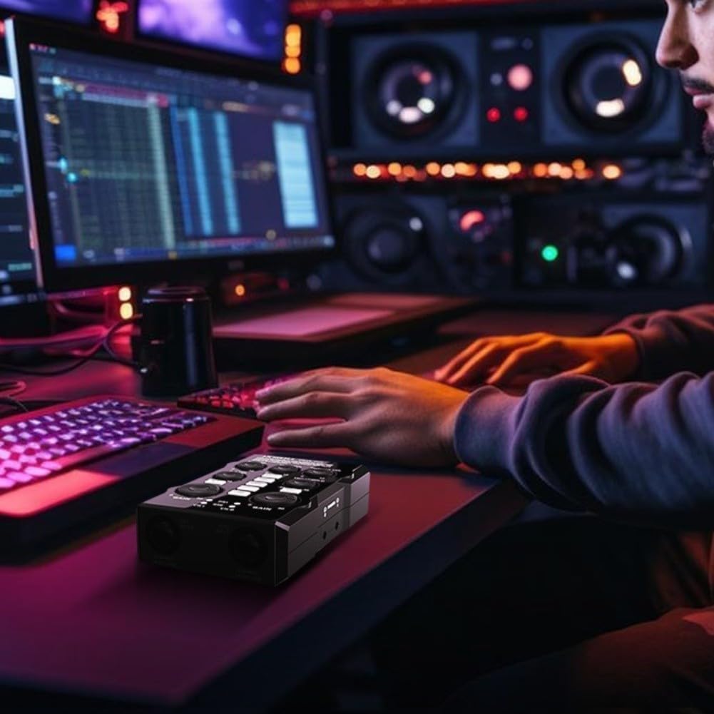 Scheda audio esterna per live streaming e canto, interfaccia audio 48V per PC e cellulare