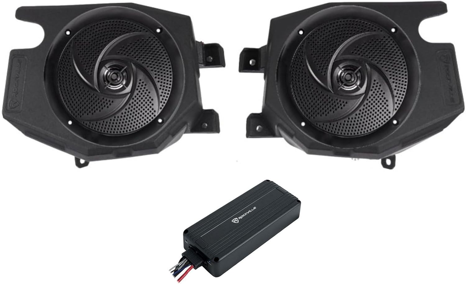 Rockville Bundle: RSM65B 6.5" 320W Parlantes Marino Bluetooth y Amplificador ATV220 + Pods 2014-2023