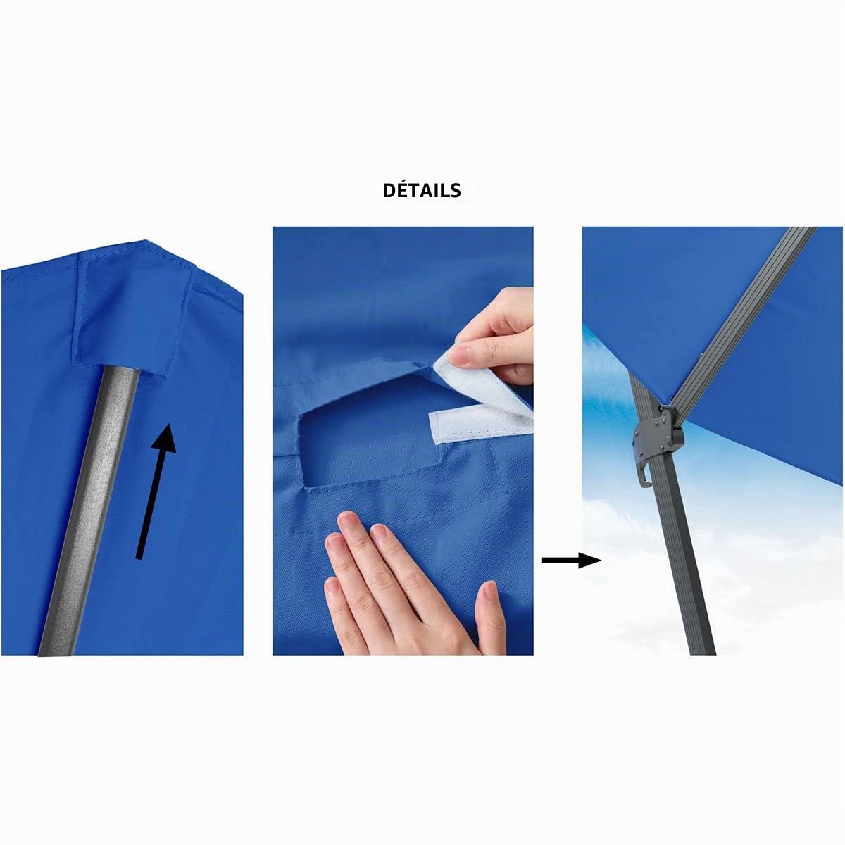paramondo Toile de rechange pour parasol avec Air Vent pour parasol à mât excentré Parapenda, Couleur et Type aux Choix