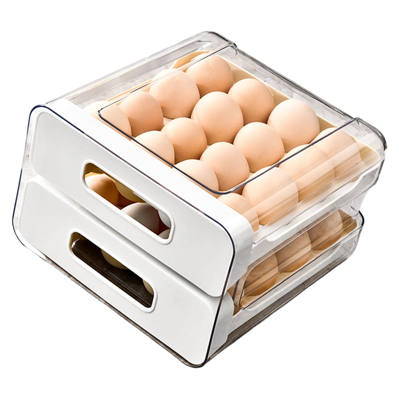 32 Eggs Stackable Holder Tray for Refrigerator with Drawer Eggs Holder for Fridge
