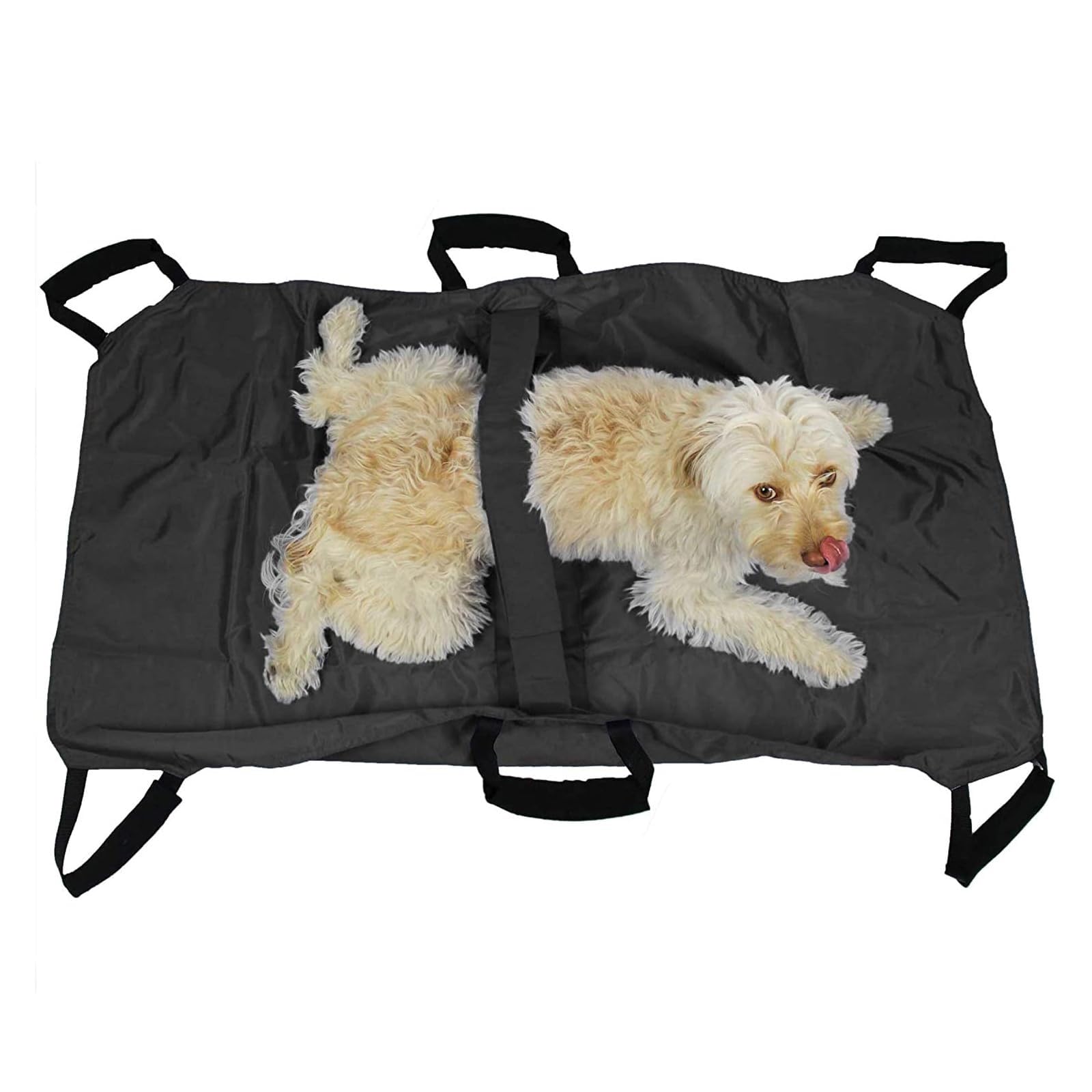 SGKOMN Transport Stretcher for Dogs, Pet Stretcher, Foldable Soft Animal Stretcher, Animal with Safety Strap Pet Stretcher, Waterproof for Dogs and Other Animals Emergency Rescue, Black