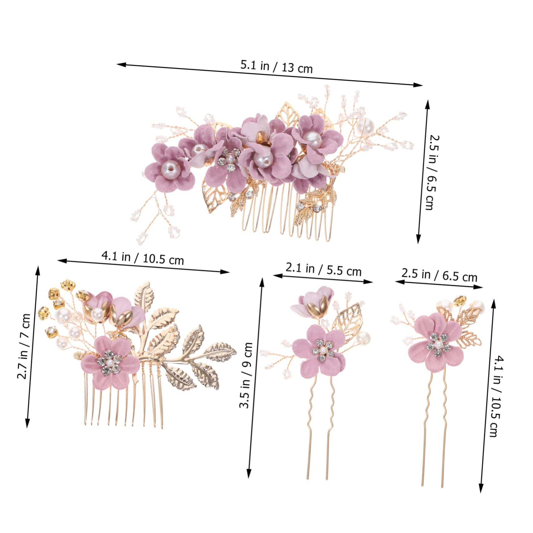 Healeved 20piezas Horquillas De Flores Para Novia Tocado Elegante De Novia Accesorios De Cabello Para Bodas Peina Decorativa Diseño Floral y Morado