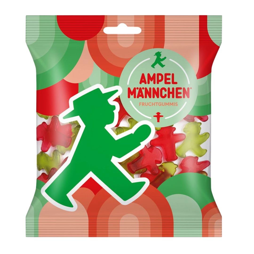 Ampelmann 20x 160g Fruchtgummis - Fruchtige Gummibärchen - Kirsch & | Gummibonbons in Kultform inkl. DDR Kochbuch & Karte - Ideales Naschwerk im Vorratspack für Partys & als Geschenkidee