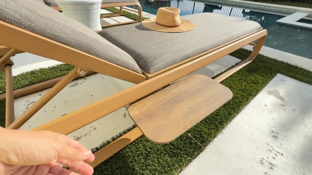 Amazon.com : PURPLE LEAF Outdoor Chaise Lounge with Pull-Out Table