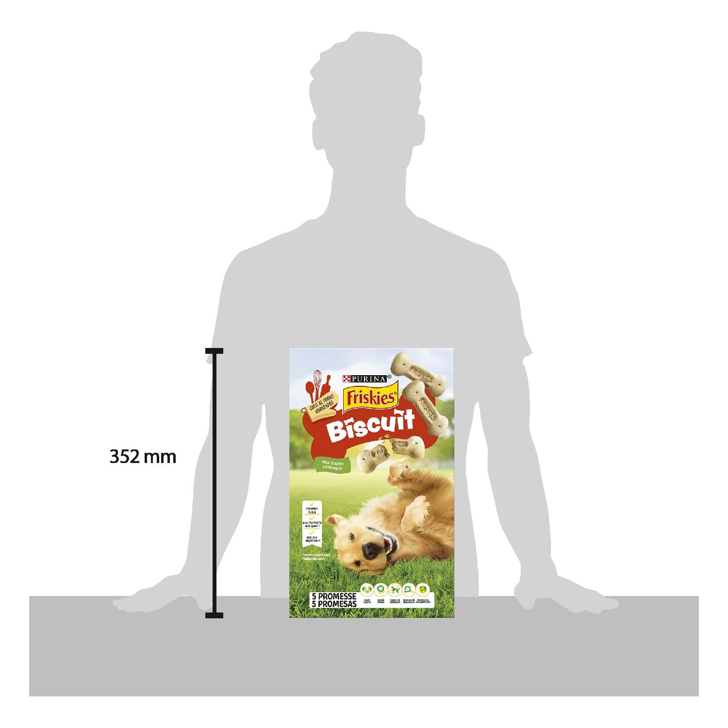 PURINA FRISKIES Biscuit Snack per Cani Adulti Biscotti con 6 Confezioni da 650g