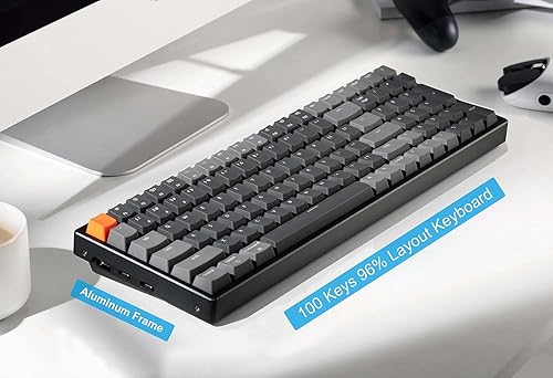 Miniatura 3 de Keychron Teclado mecánico inalámbrico Bluetooth K4 RGB LED retroiluminado, compacto intercambiable en caliente, 100 teclas, teclado USB con cable,