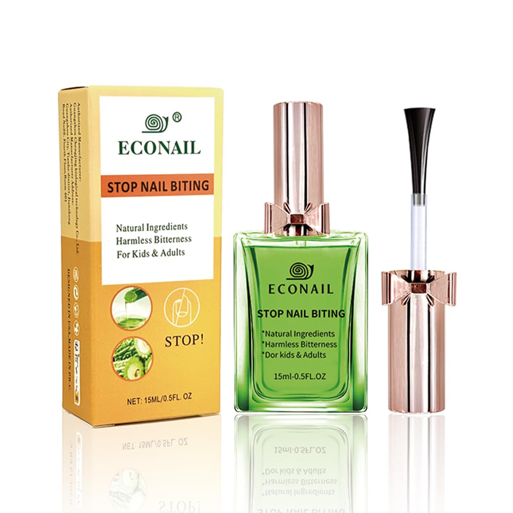 Upgraded Nail Biting Treatment for Kids & Adults ultra bitter for stubborn habits, Fast Drying, Stops Thumb Sucking, Helps Repair & Strengthen Damaged Nails, 0.5 fl oz (15ml)