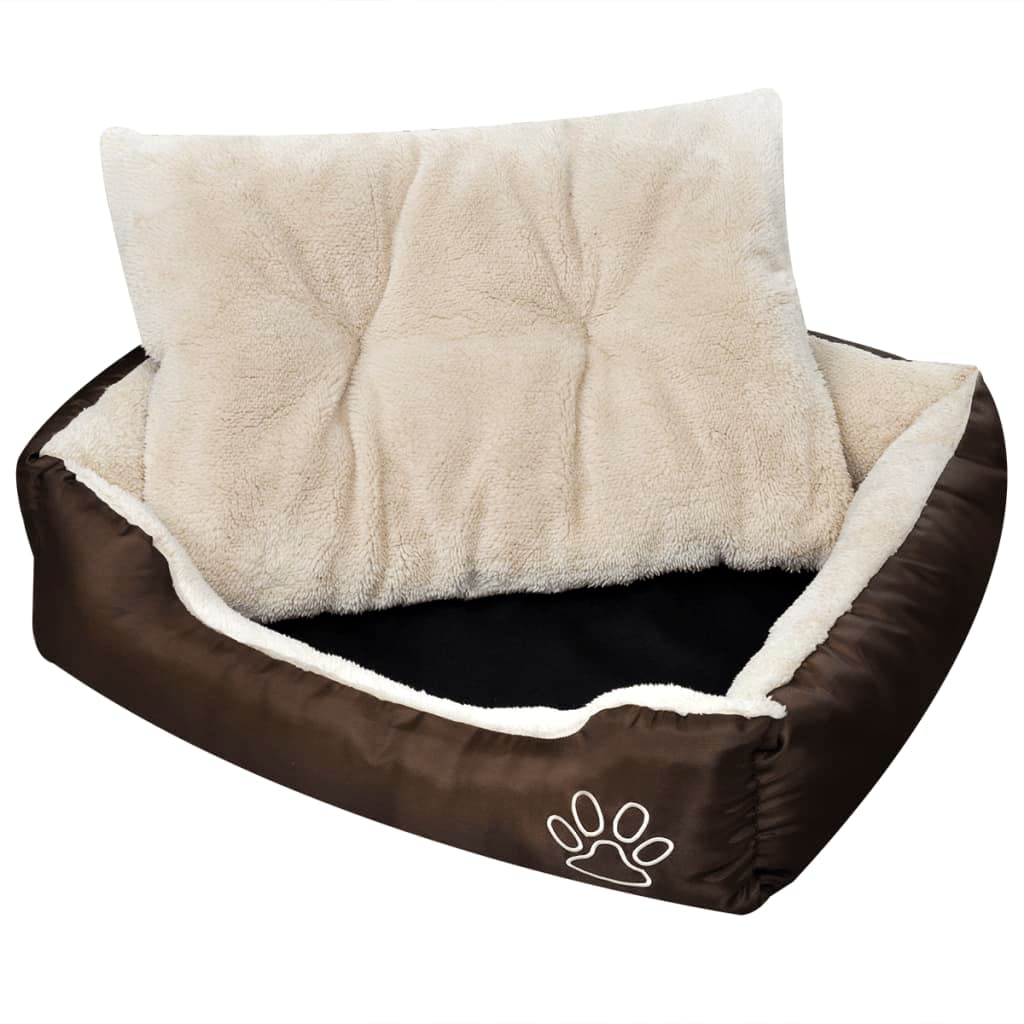 Cama cálida para perros con cojín acolchado S marrón beige, antideslizante, impermeable, lavable, suave para perros y gatos, ideal como cama para dormir, canasta para perros, cama o cuna de