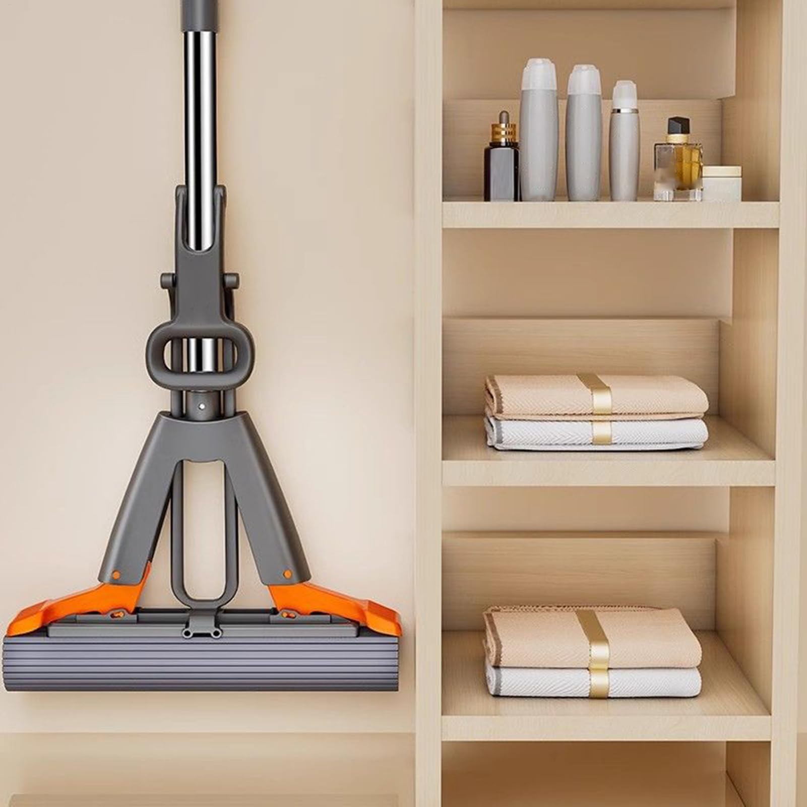 Limpiador autoapretable, trapeador de Esponja, Cabezal reemplazable de | 48.82 pulgadas, secado rápido y fácil de , fregona de baño para el hogar, cocina, garaje, sala de estar, dormitorio