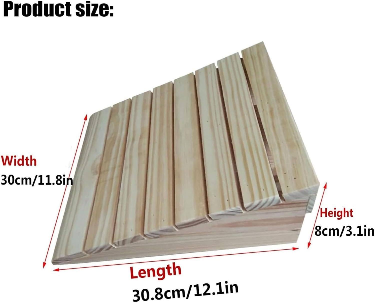 Rampas de madera portátiles para sillas de ruedas, Rampas de entrada a casa, Pasos al aire libre, Rampa de bordillo, Sillas de ruedas Andadores, 30.8 x 30 x 8 cm