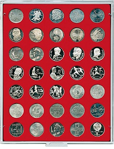 Bandeja para monedas con 35 hoyos circulares para archivo numismático 2
