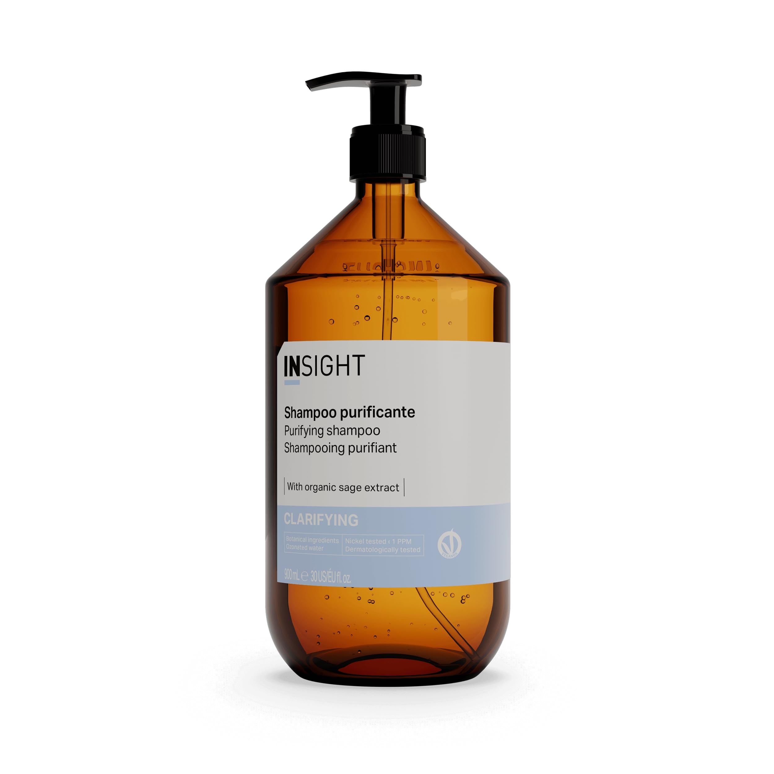 Insight Clarifying Purifying Shampoo 900ml | Purifying and Balancing Action Even on the Most Delicate Skin | Glass Packaging