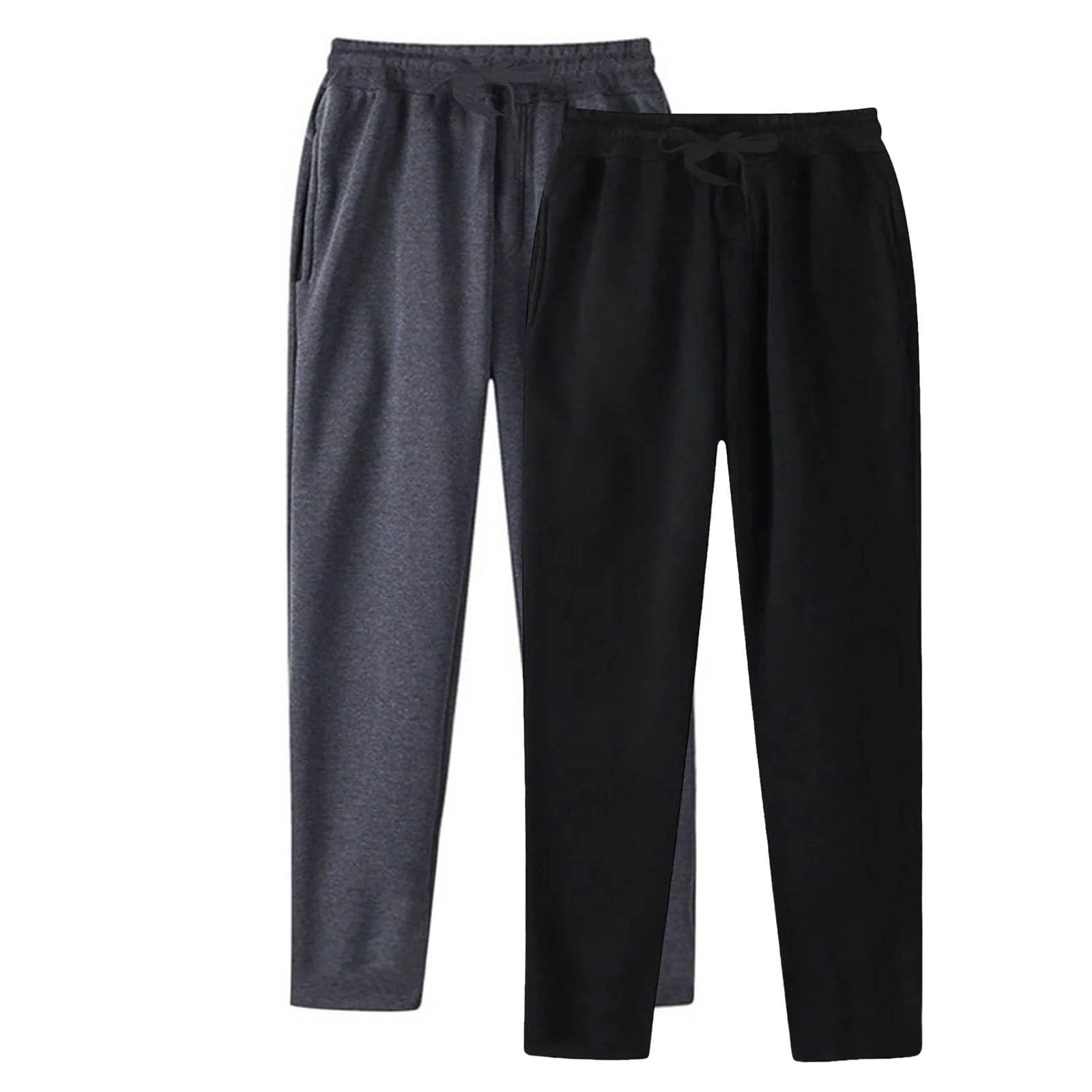 Trainingshose für Herren, 2-teilig, Kordelzug, elastischer Bund, einfarbig, gerade, entspannte Wanderhose, pflegeleicht, bequem, winddicht, Jogginghose