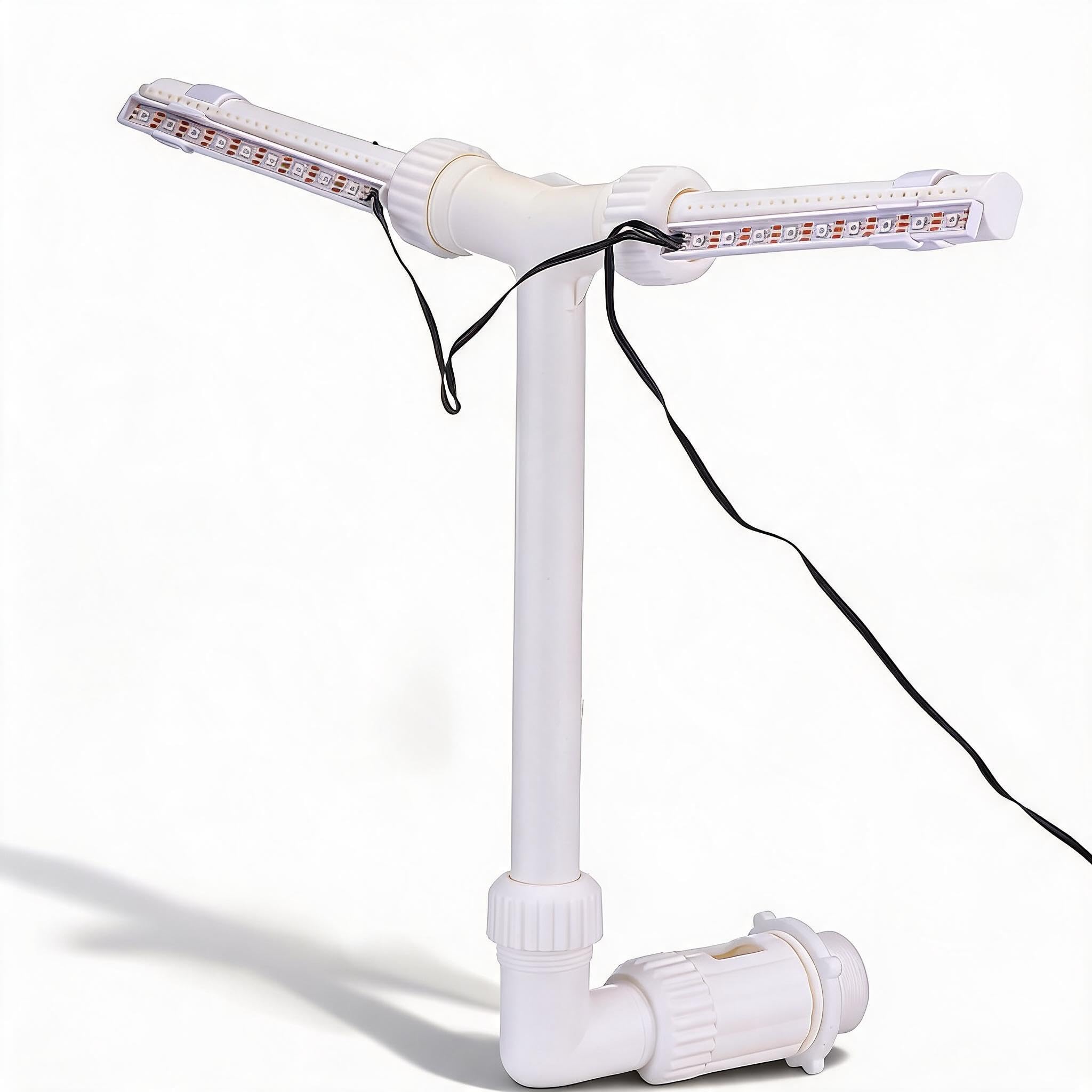 Solarpool Brunnen mit Lichtern, für Erdbecken, Fernbedienung, Verstellbare Dual Sprüher Wasserfall Sprinkler, Zum Abkühlen des Schwimmens Im Freien