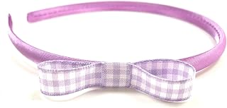 Lilac Gingham Bow Hairband Headband Alice Band