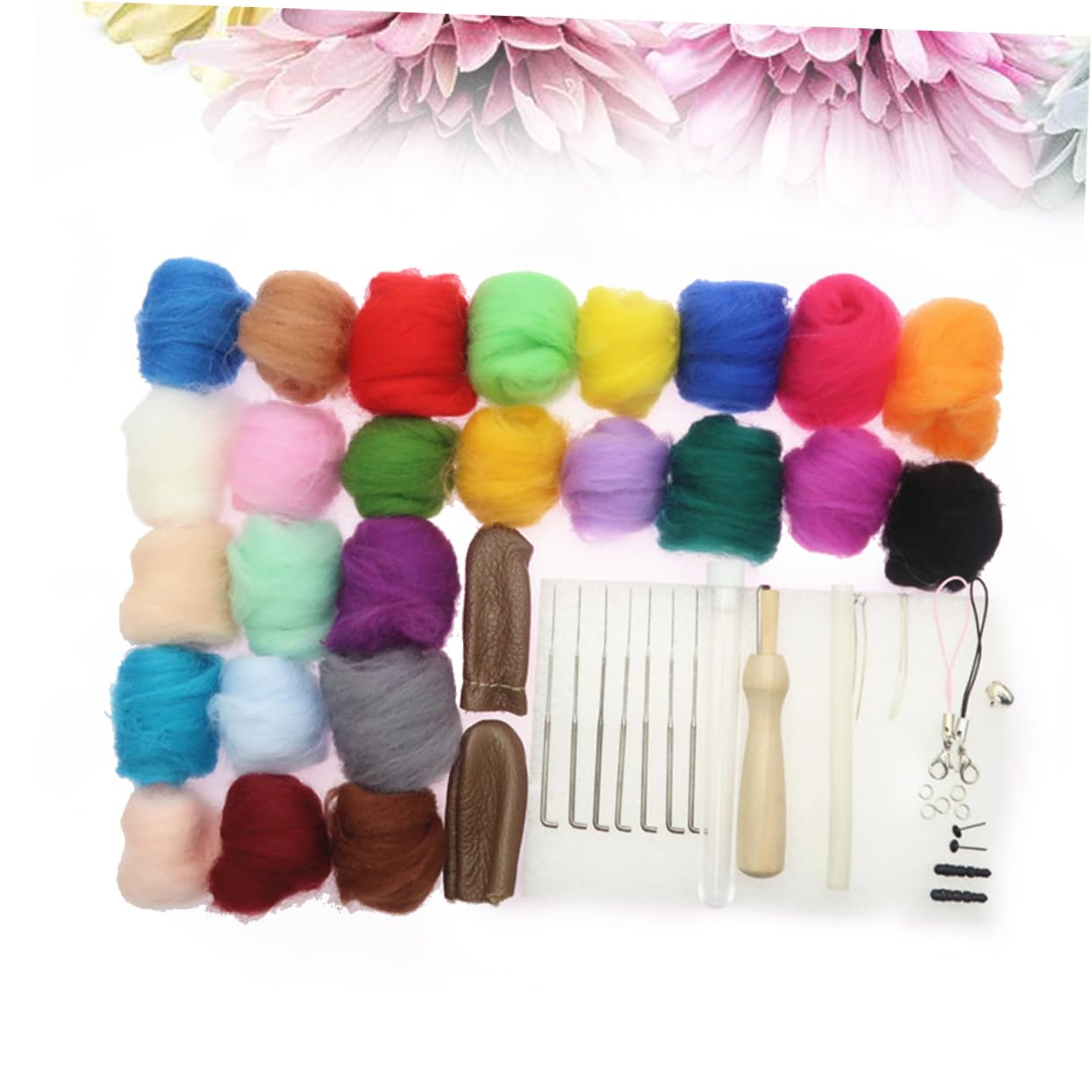 jojofuny 2 Juegos Kit de Fieltro de Aguja de Colores de Lana con Herramientas Lana para Manualidades para Principiantes y Proyectos de Afieltrado