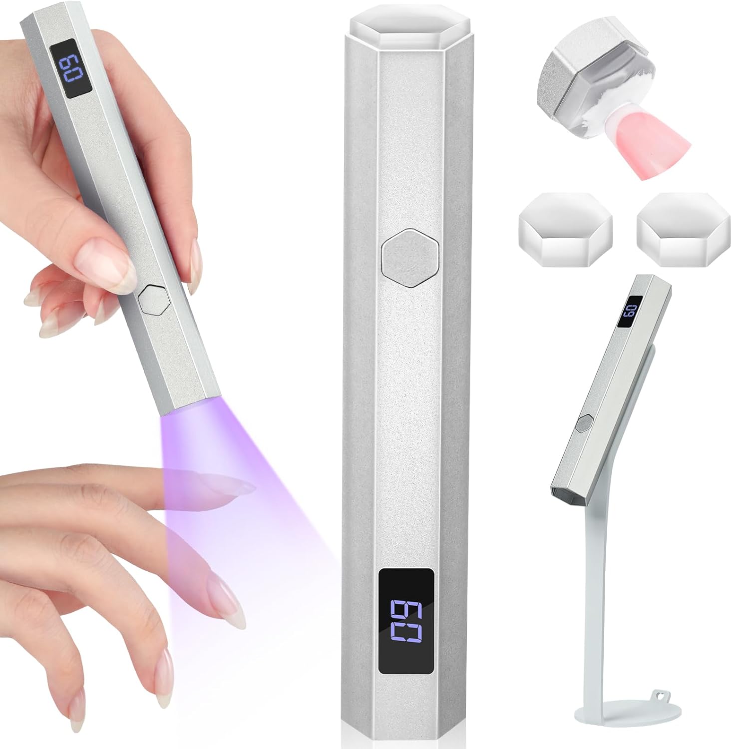 SAVILAND 10S Fast Cure Lamp met Magnetische Stand: Handheld U V Licht voor Gel Nails GelX met Nail Stamper Oplaadbare & Draagbare Mini U V Licht voor Nagels Thuis SSProLamp X
