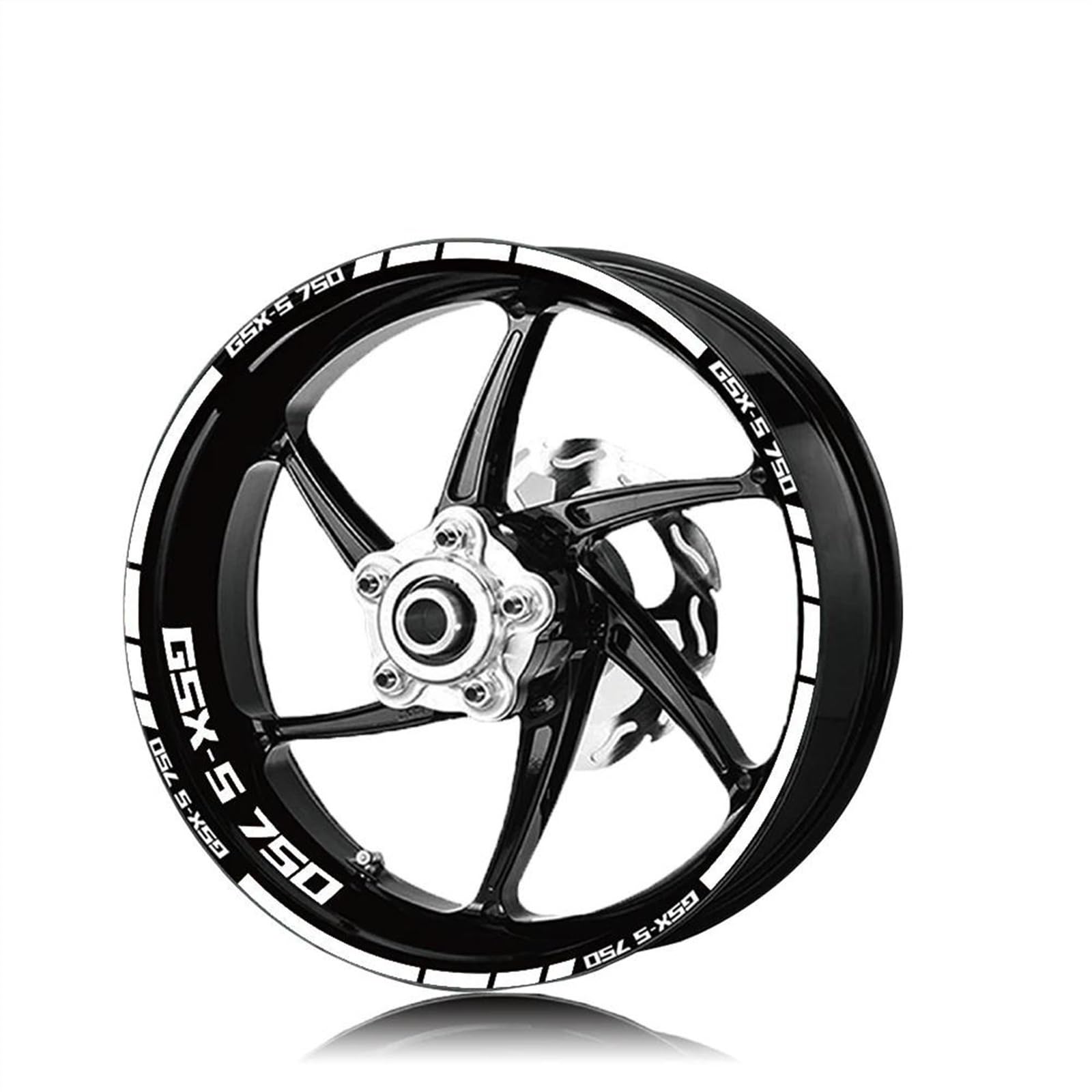 Motorcycle Reflective Wheel Sticker and Rim Stickers Tire Decoration Protection Decals for Suzuki GSX-S750 GSXS 750(Bianco)