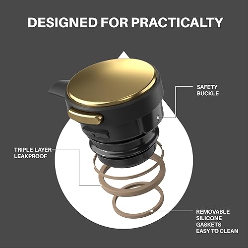 Miniatura 4 de IDEUS Jarra térmica de café de acero inoxidable de 68 onzas y dispensador de bebidas Airpot de 74 onzas