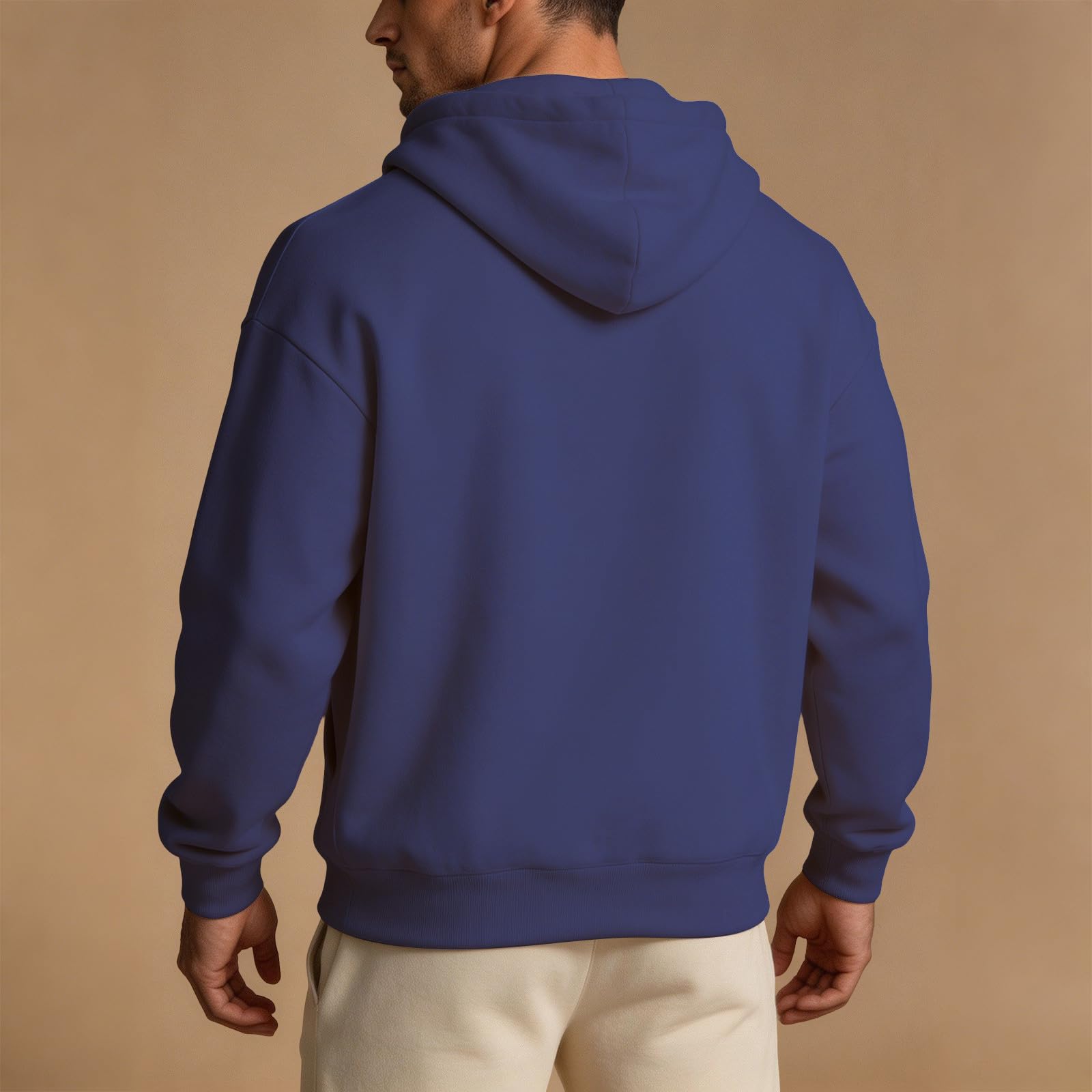 Felpa Uomo con Cappuccio Felpa Regular Fit con Coulisse e Manica Lunga