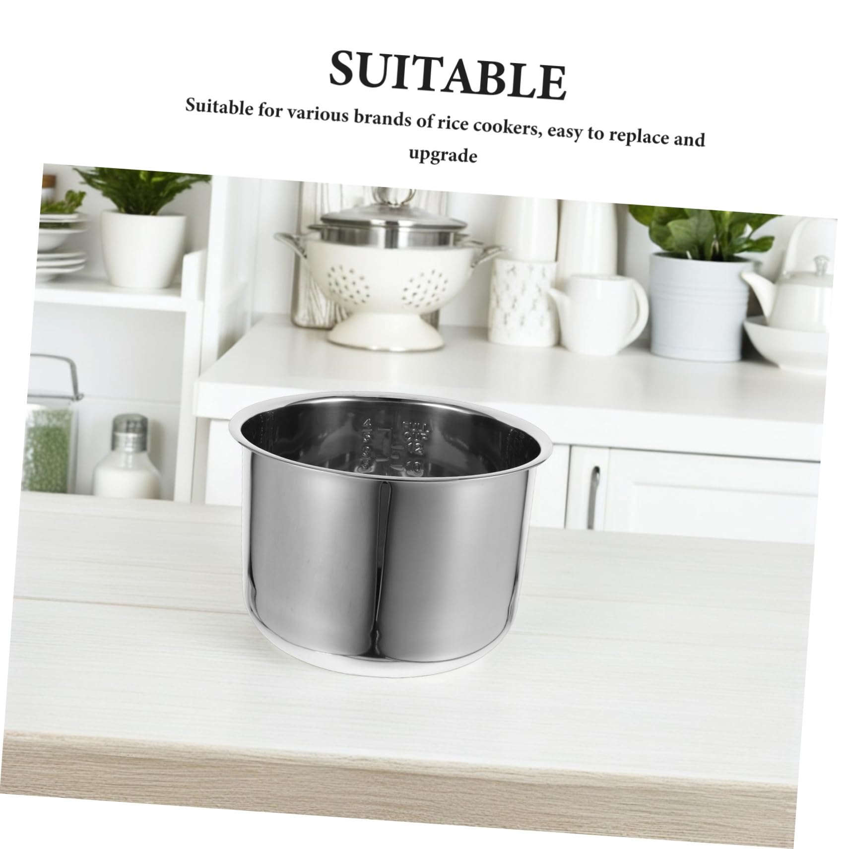 Abaodam Repuesto de Olla Arrocera Interior de Acero Inoxidable de 6l, Multifuncional y Fácil de Limpiar para Cocinar Gachas en Uso Familiar