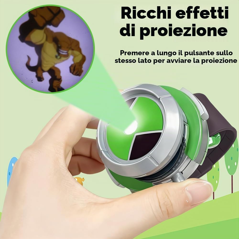 Orologio con proiettore per Bambini, Orologio da Polso con Proiezione e 10 Diapositive Integrate, Fan Degli Anime, per Regali di Compleanno, Giochi di Ruolo per Bambini