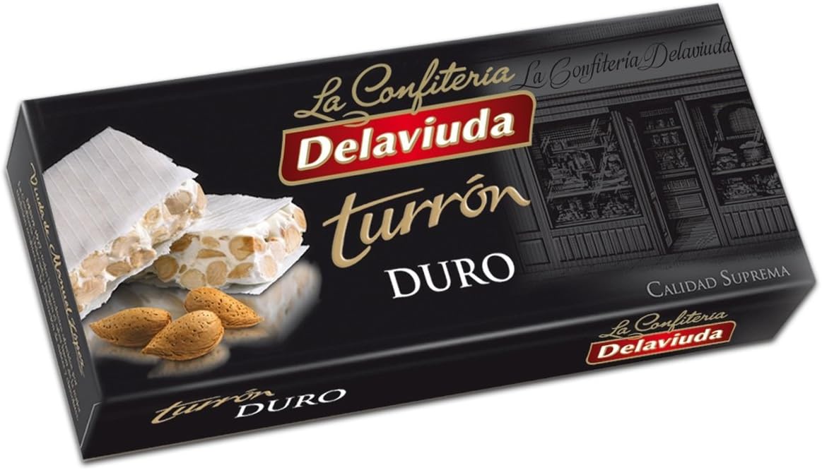 Delaviuda - Turron Duro, Almond Honey Crunch Nougat (hard) - Supreme Quality - 200gr (No Gluten) - Spanish Product / Nougat Spanish