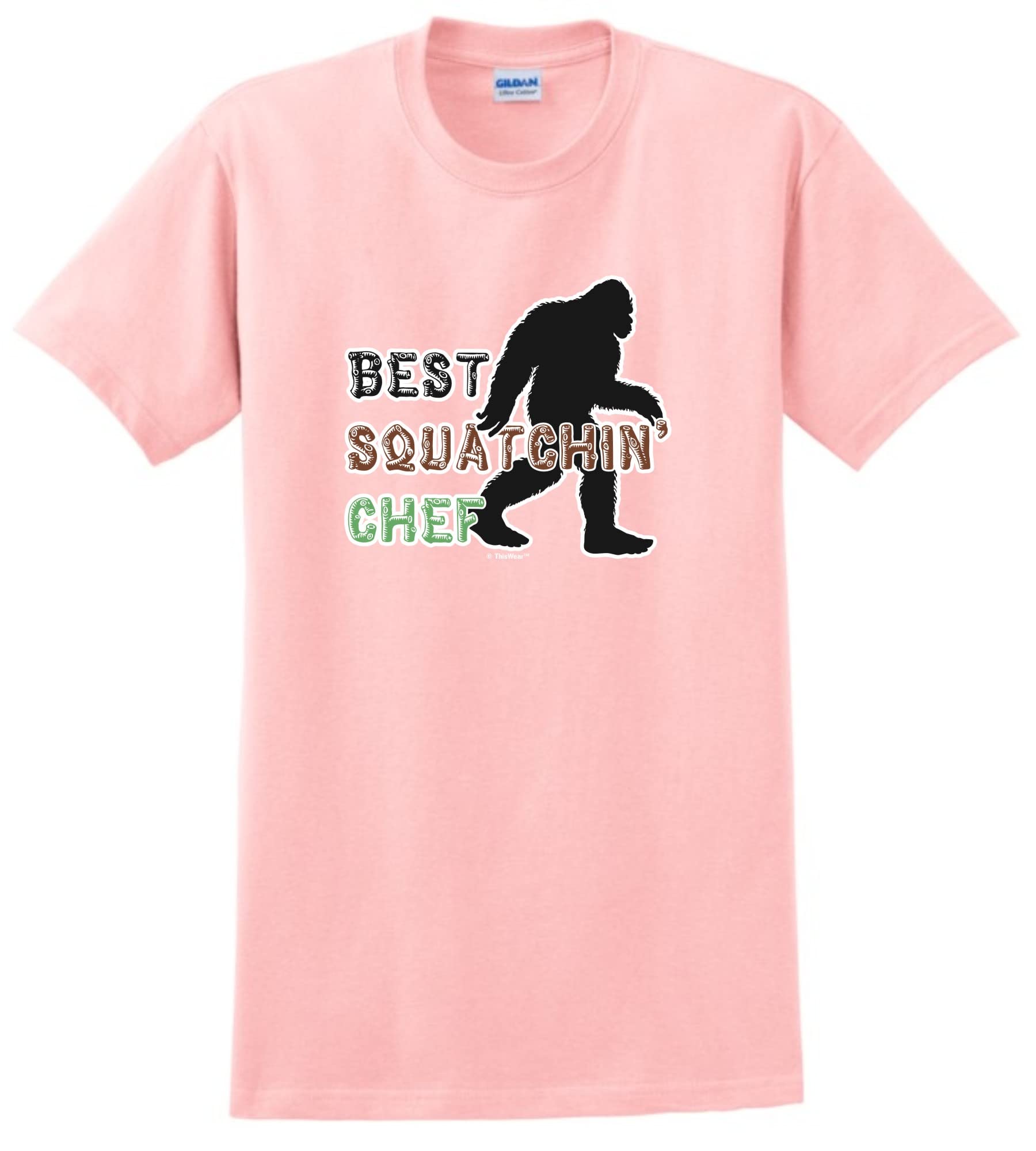 Chef Themed Gifts for Women Best Squatchin Chef Short Sleeve T-Shirt X-Large Light Pink