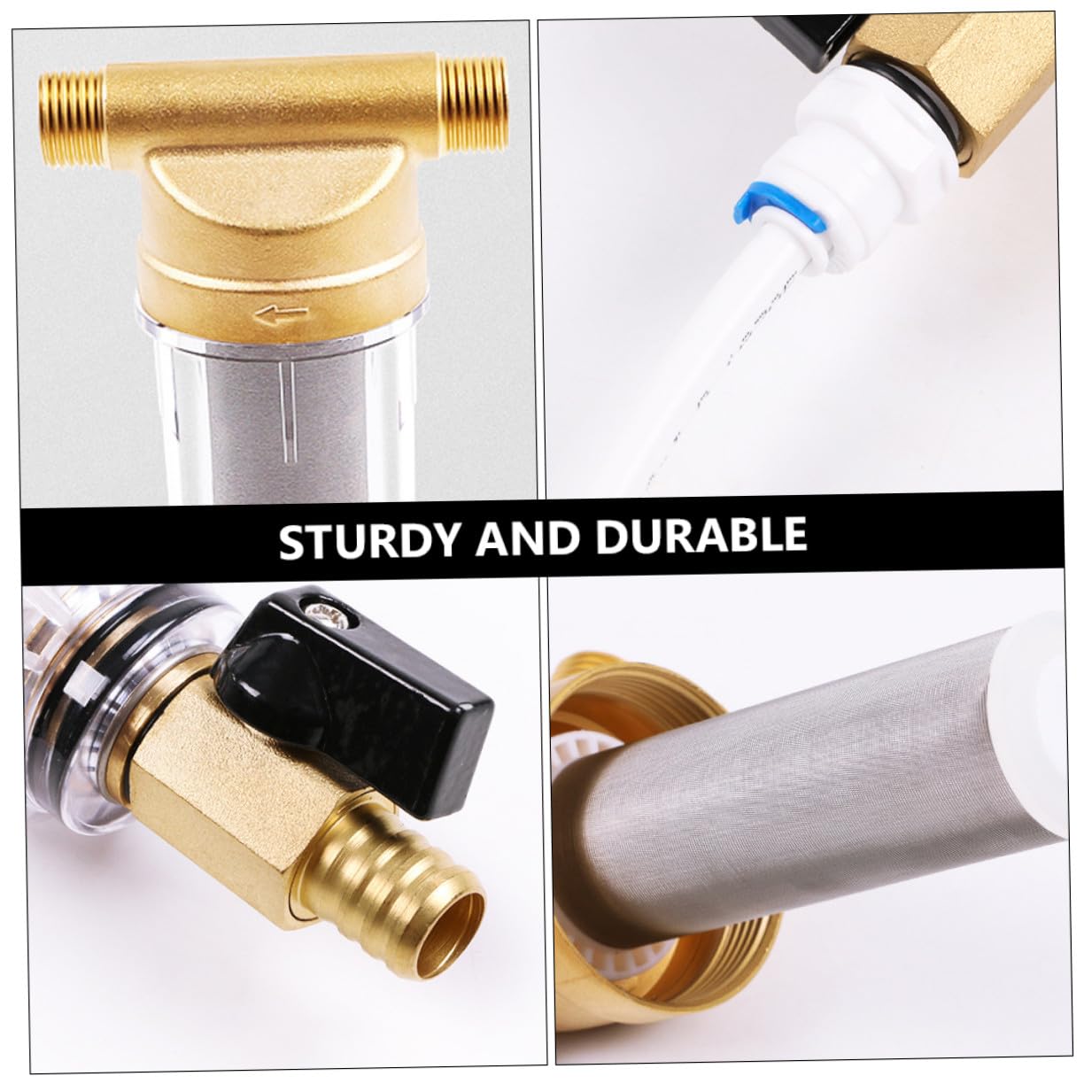 Filtre à Eau Préfiltre Sédiments Réutilisable pour Robinet Points Filetage Externe Calcaire et Impuretés Observation pour Maison