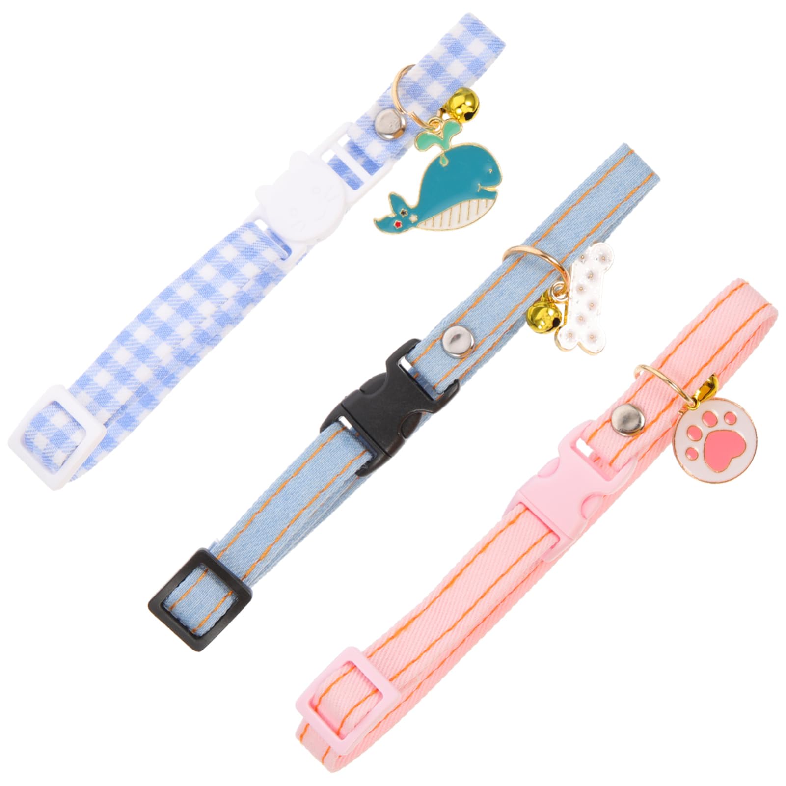 VANZACK 12pezzi Collare Per Gatti Regolabile Con Campanellino e Pendenti Colorati Collari Con Design Adorabile Per Gatti e Gattini Sicuro e Confortevole