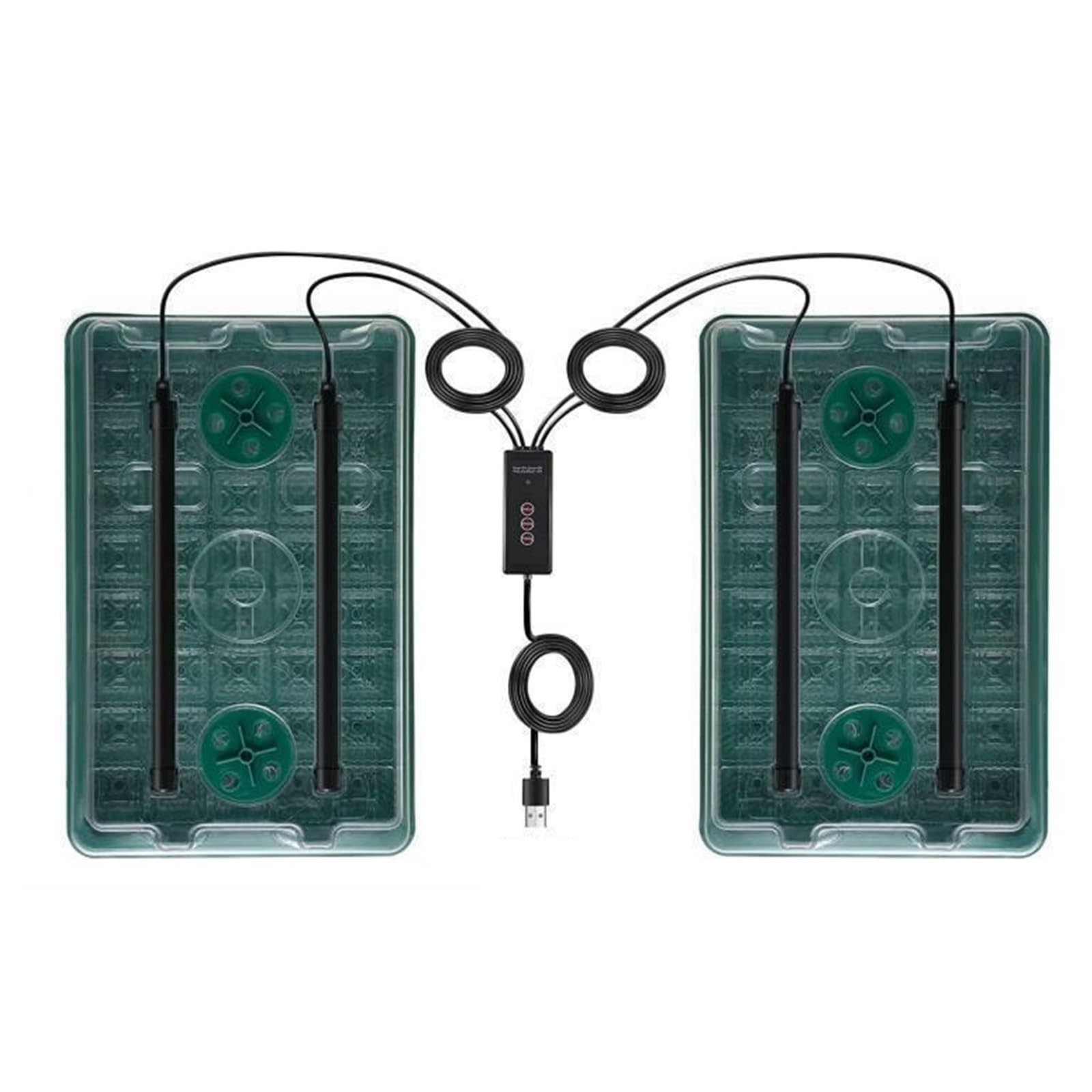 Grow Light, 2 paquetes de bandejas de inicio de semillas con kit de germinación de cúpula alta: 80 celdas, 4 luces LED de cultivo, temporizador inteligente y 3 modos for jardinería doméstica(Red blue