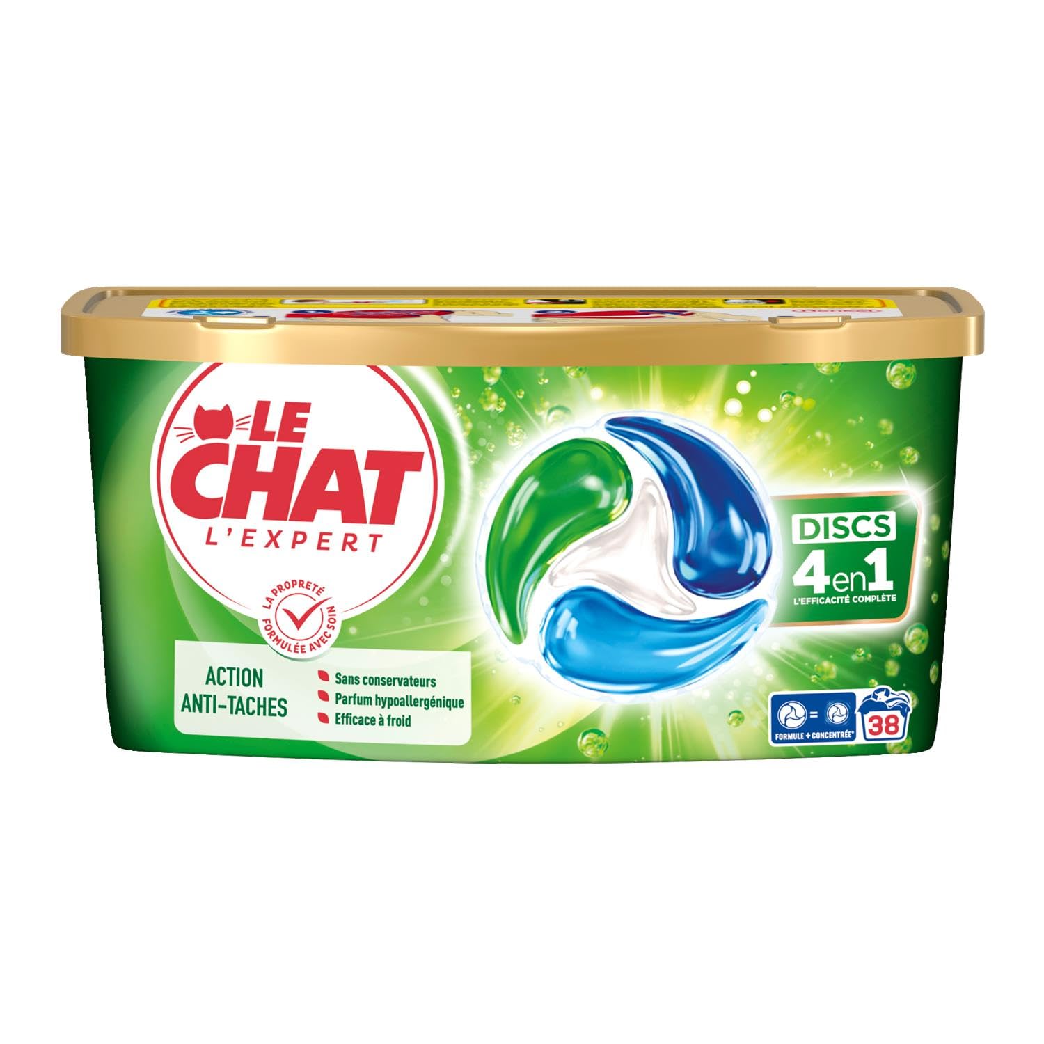LE CHAT L'Expert - Discs 4en1 - Lot de 2 boîtes de 38 capsules (76 capsules)