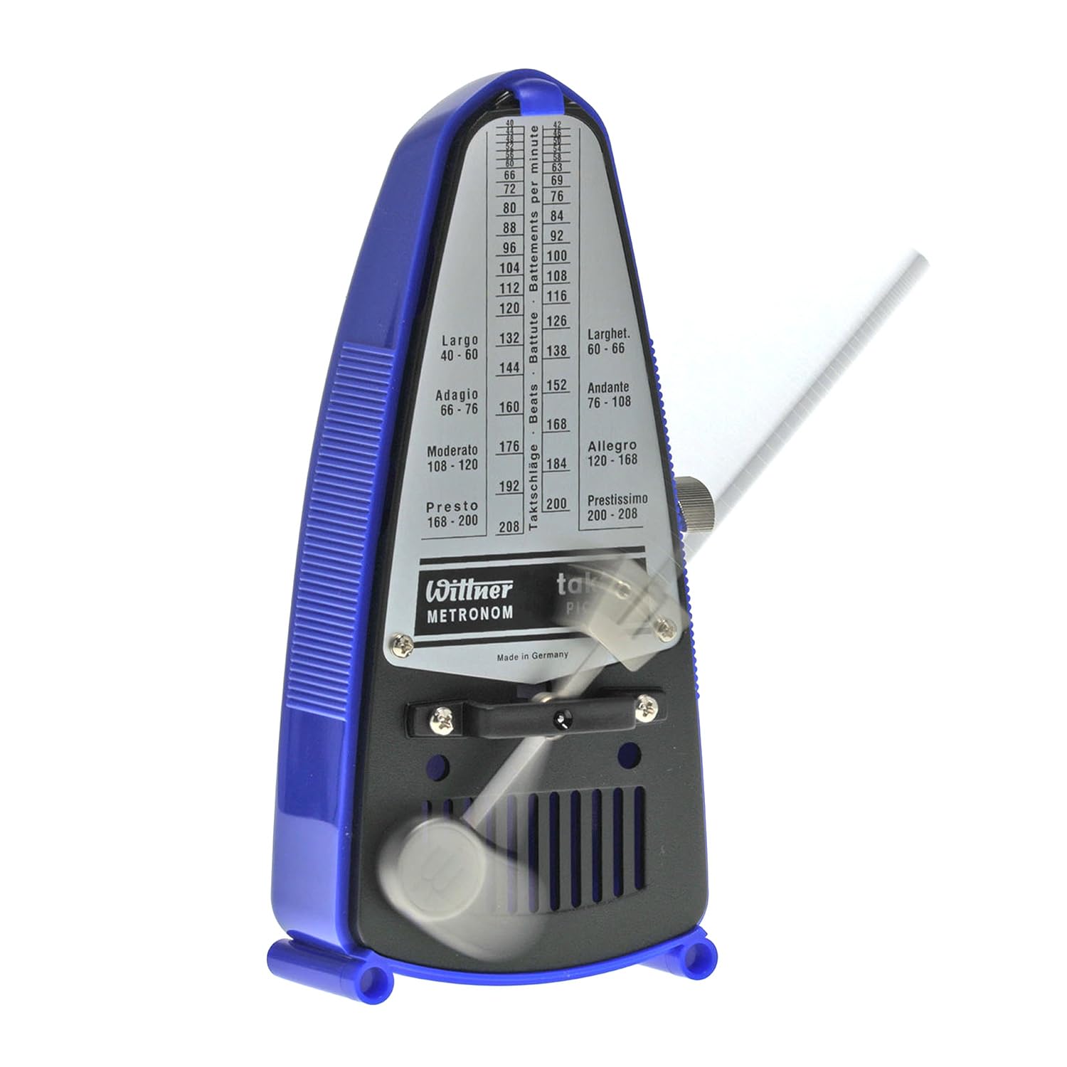 Wittner Piccolo 837 Metronomo meccanico blu con panno in microfibra Keepdrum