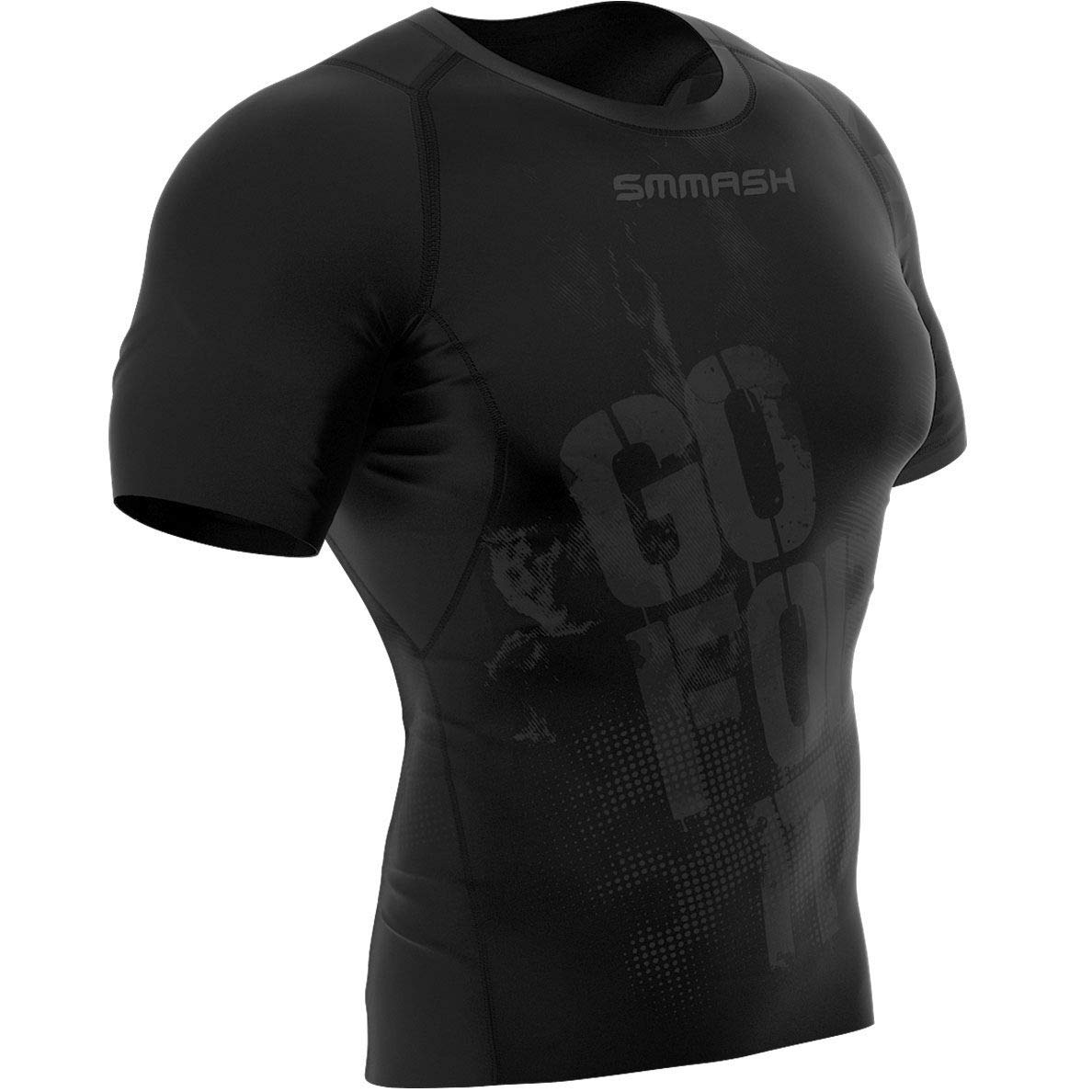 SMMASH Camicia A Compressione Camicia Funzionale Camicia Sportiva A Maniche Corte da Uomo Camicia da Running Camicia A Maniche Corte Tecnologia Second Skin