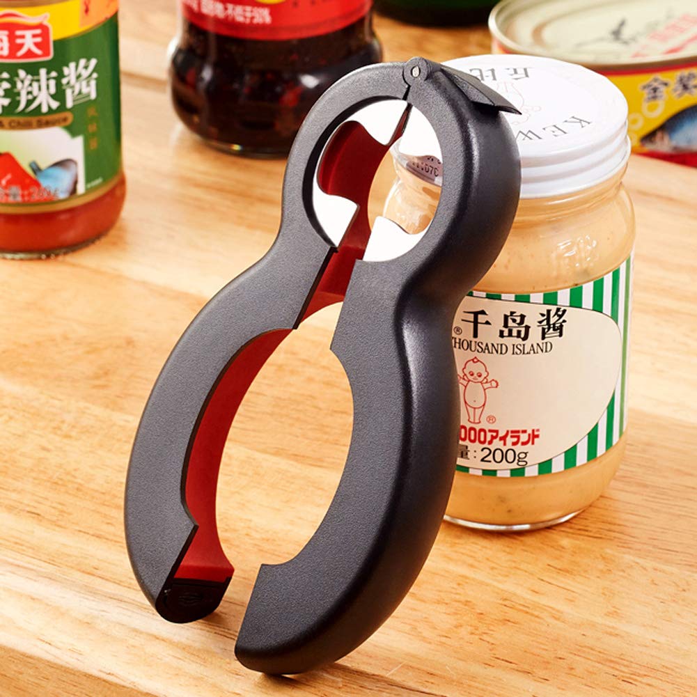 Medsuo Jar Opener 6 in 1 Multi Function Bottle Opener Manual Opener Get Lids Off Easily Portable Lid Twist Off Non-Slip for Weak Hands Seniors with Arthritis and Anyone with Low Strength