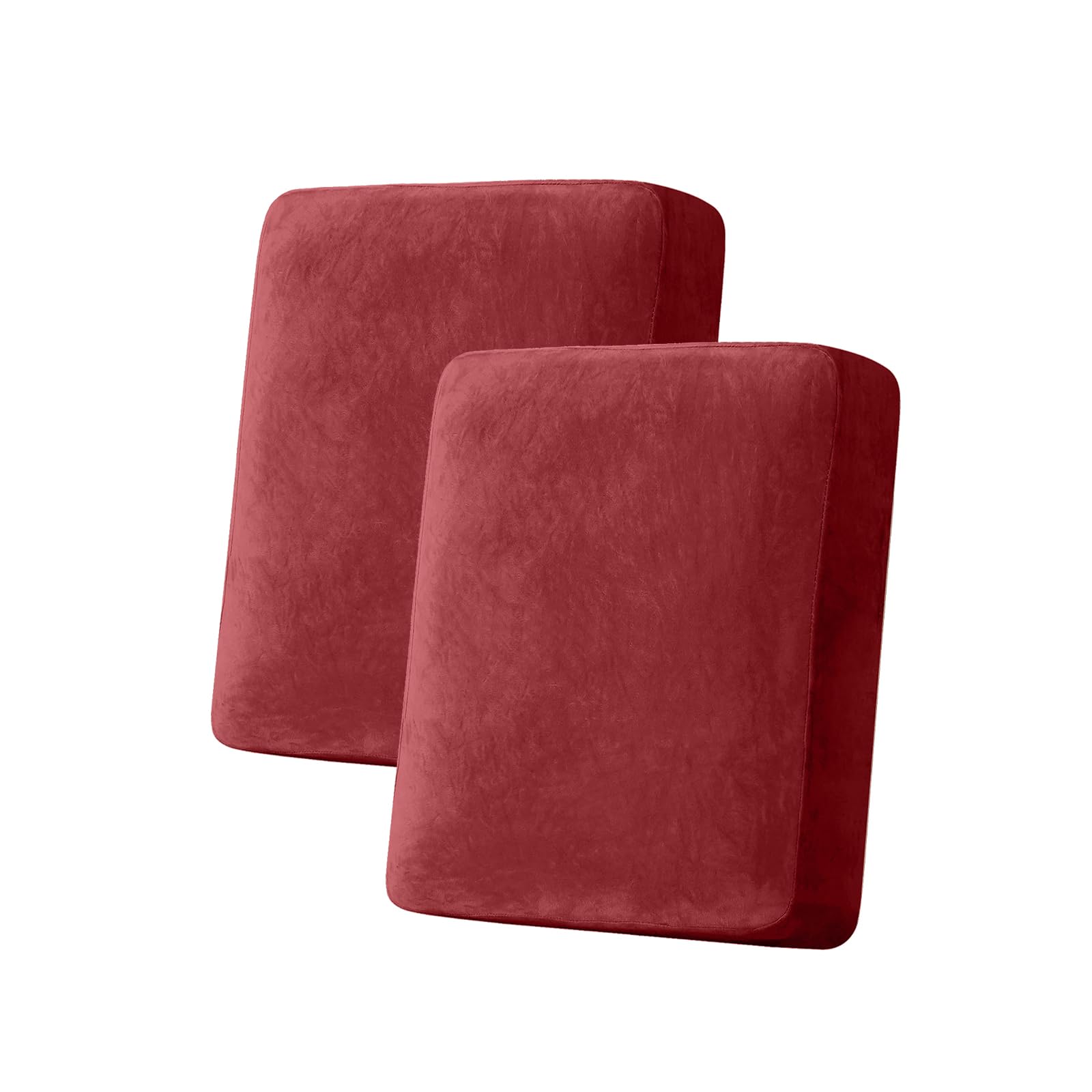 Taque Couch Cover Stretch Velvet Sofa Cushion Cover 2-Piece - Elastic Washable Slipcover for Seat or Backrest, Couch Seat Covers for Sofas (Christmas