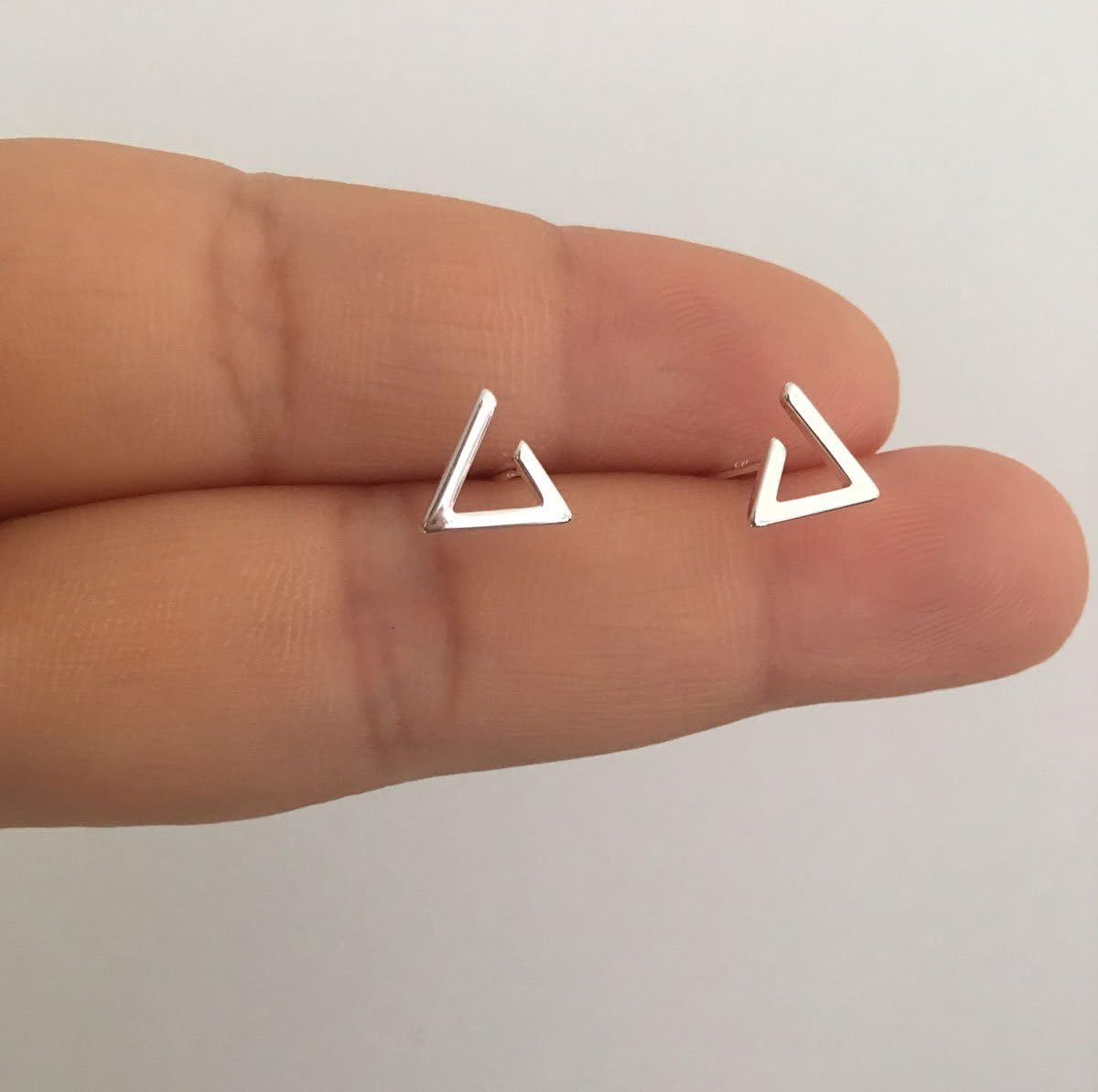 Minimalism Hollow Triangle Earrings Sterling Silver Stud Earrings Everyday Wear - Image 4