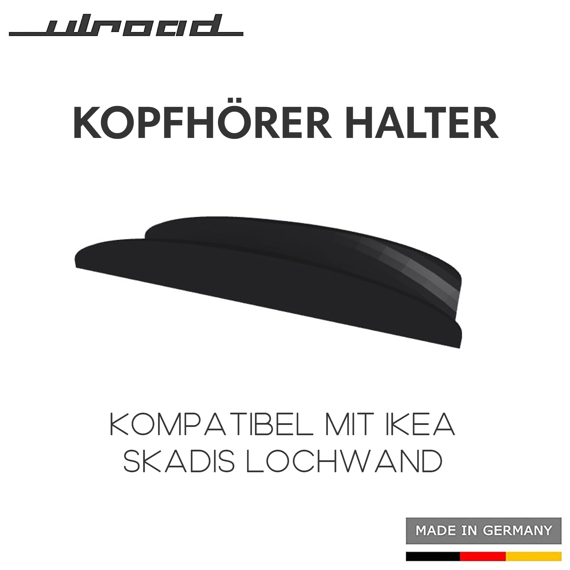 Support Casque IKEA Skadis Imprimé 3D – Suspension Murale Blanche Pour Écouteurs Et Casque Gaming, Rangement Élégant