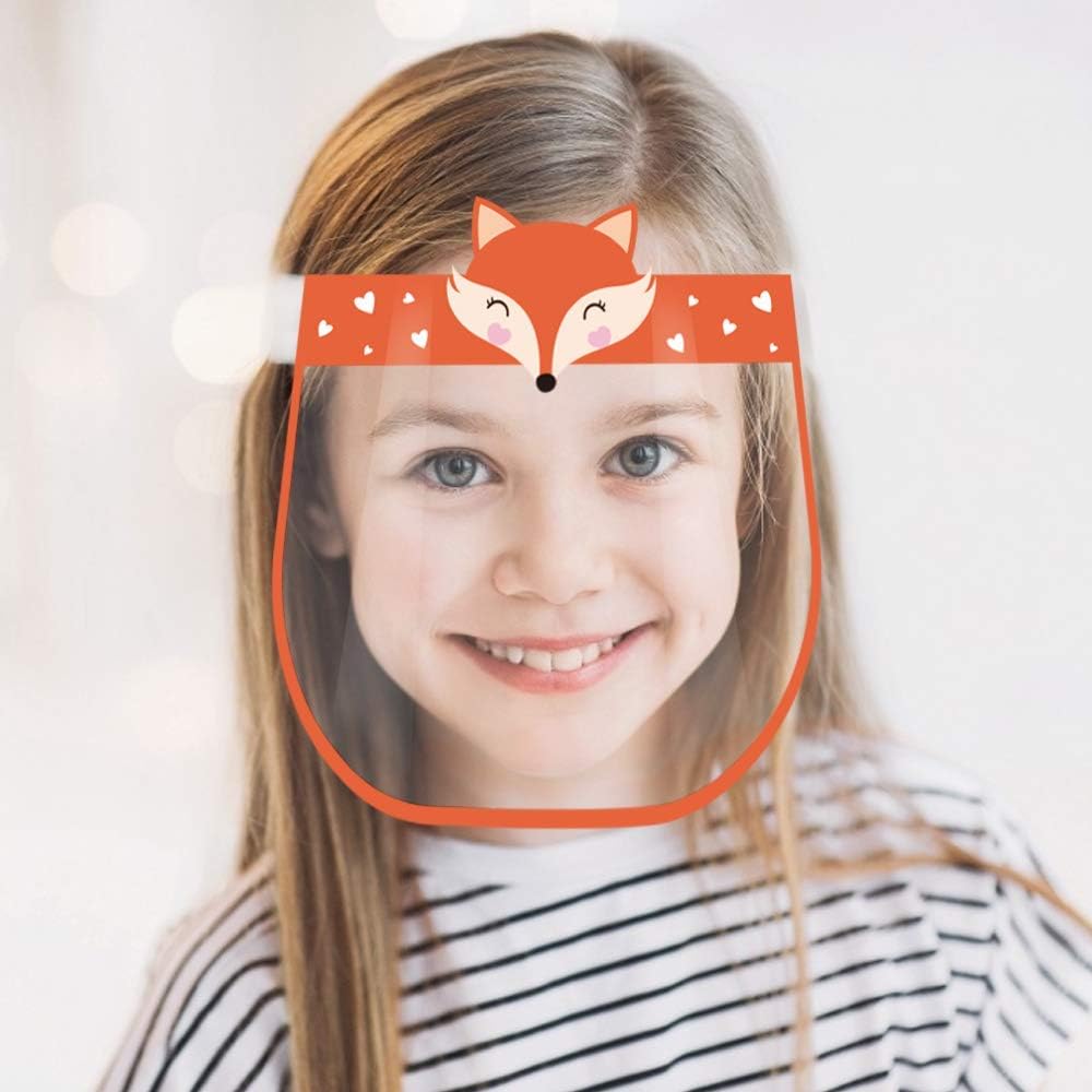 [Fulfillment By Amazon] CUTE SMALL KIDS SIZE FACE COVER MASK WITH CLEAR VISOR ELASTIC BAND &CONFORT SPONGE ANTI SUN UV/DUST/SPLASH/SPITTING REUSABLE TRANSPARENT FOR CHILDREN,GIRLS,BOYS, (1)