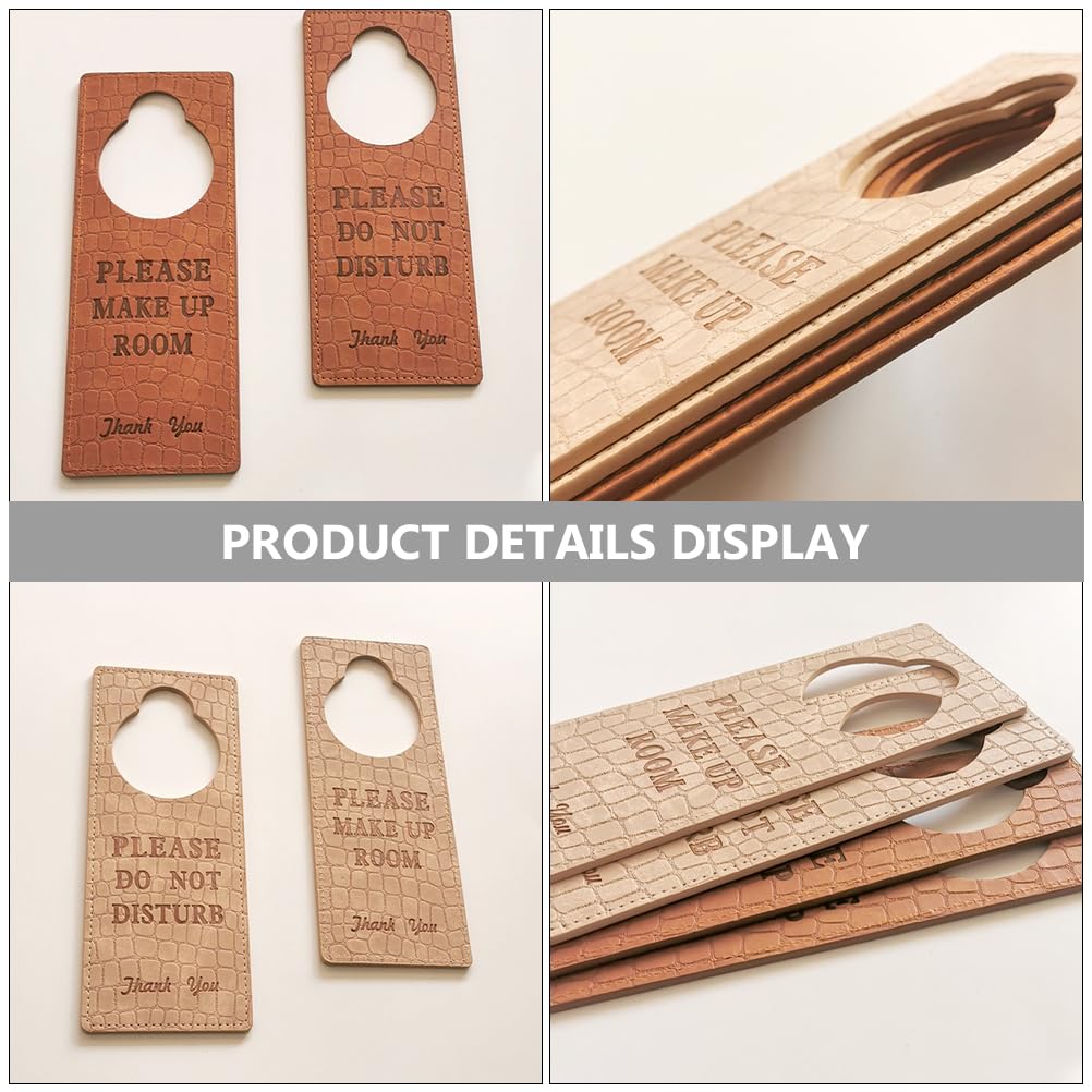 2Pcs Double-Sided Please do Not Disturb Door Hanger Sign - Pu Leather Door Knob Sign for Privacy in Hotels Offices & Homes - Image 4