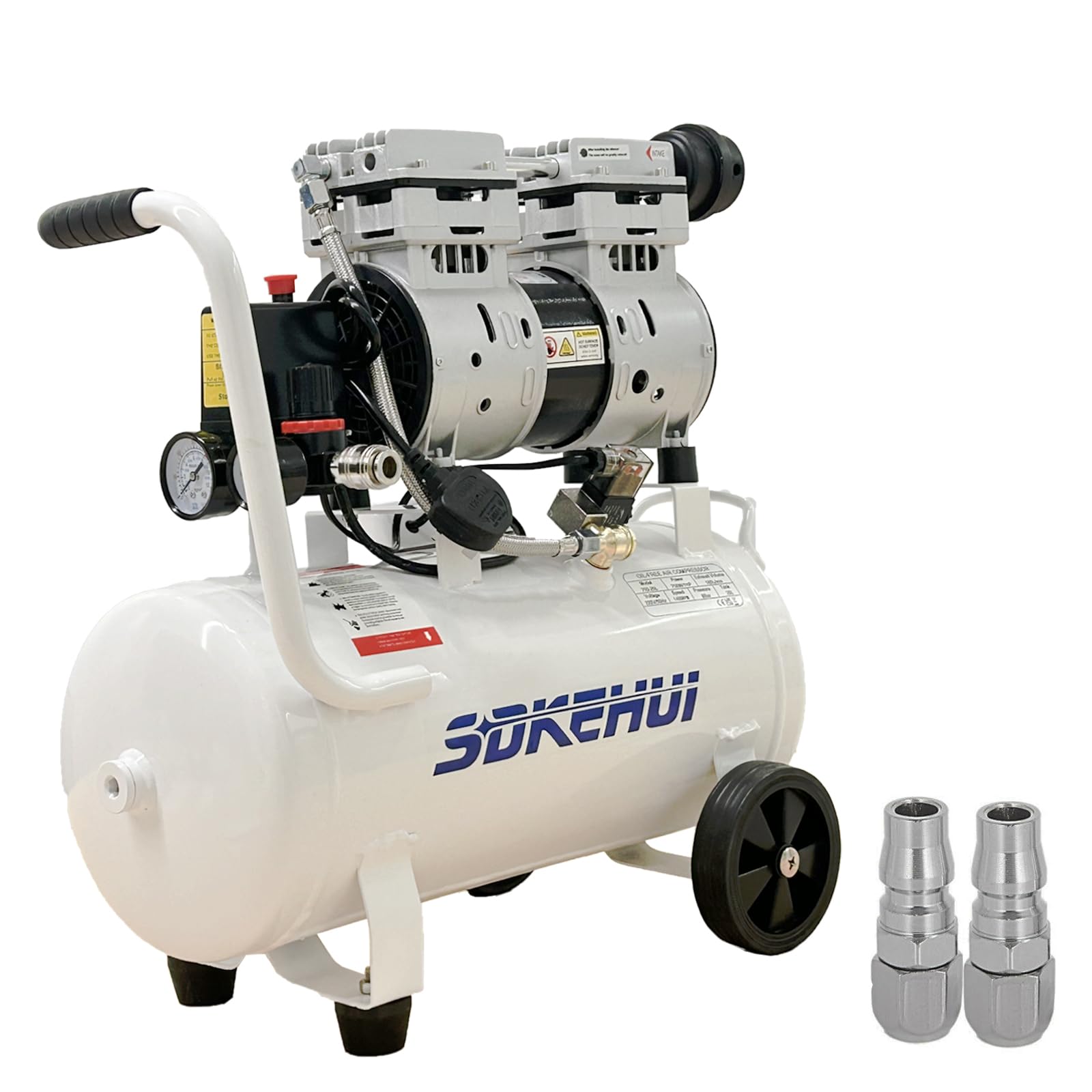 Compresor de Aire Ultra Silencioso 25L Ultra Quiet Air Compressor 750W de Tanque para Reparaciones en el Hogar y con Accesorios Completos