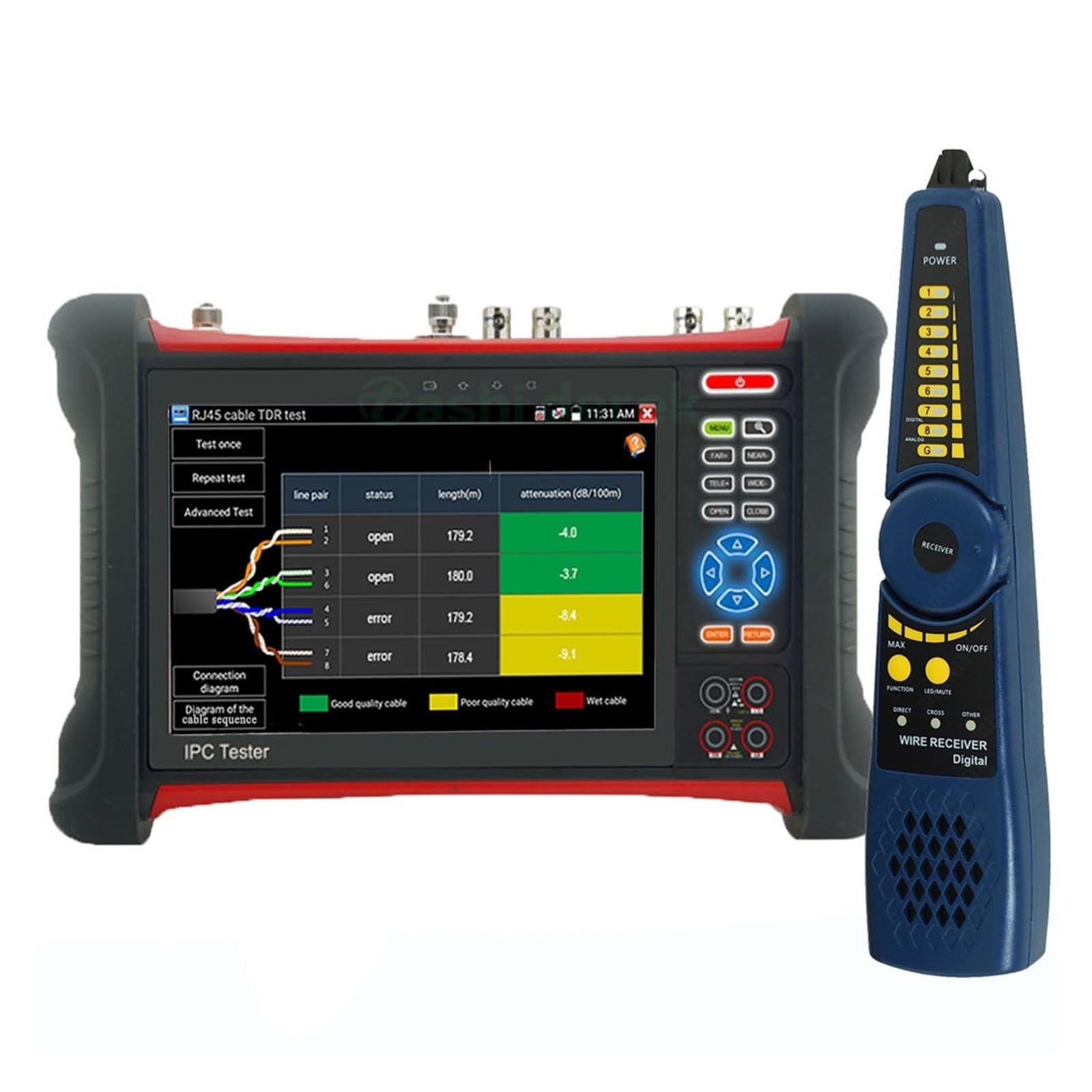 Supporto per tester CCTV per telecamera IP X7MOVTADHS Cctv Tester IP Ahd Cvi Tvi Sdi 8mp Tester Fotocamera Cvbs Auto Hd Coxial Tester Multimetro Digitale Strumento Di Test Professionale(X7 ADHS)