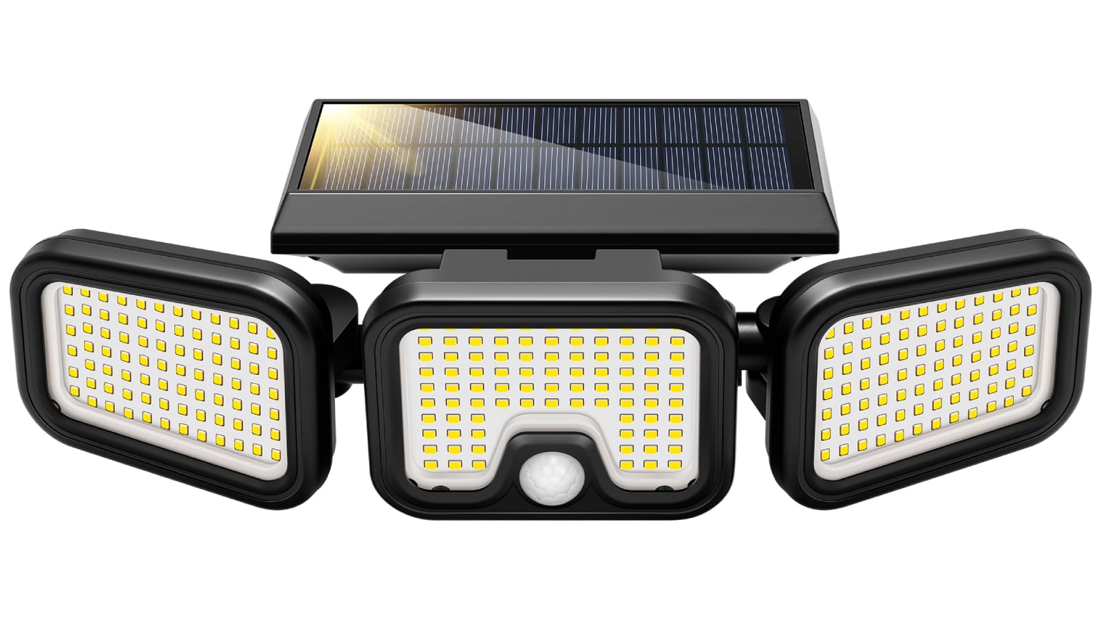 VIVOHOME Solar Flood Lights Outdoor, 256 LED 2500LM Motion Sensor Lights, 3 Adjustable Heads Security Lights, IP65 Waterproof, 270° Wide Lighting Angle Solar Powered Lights for Porch, Yard