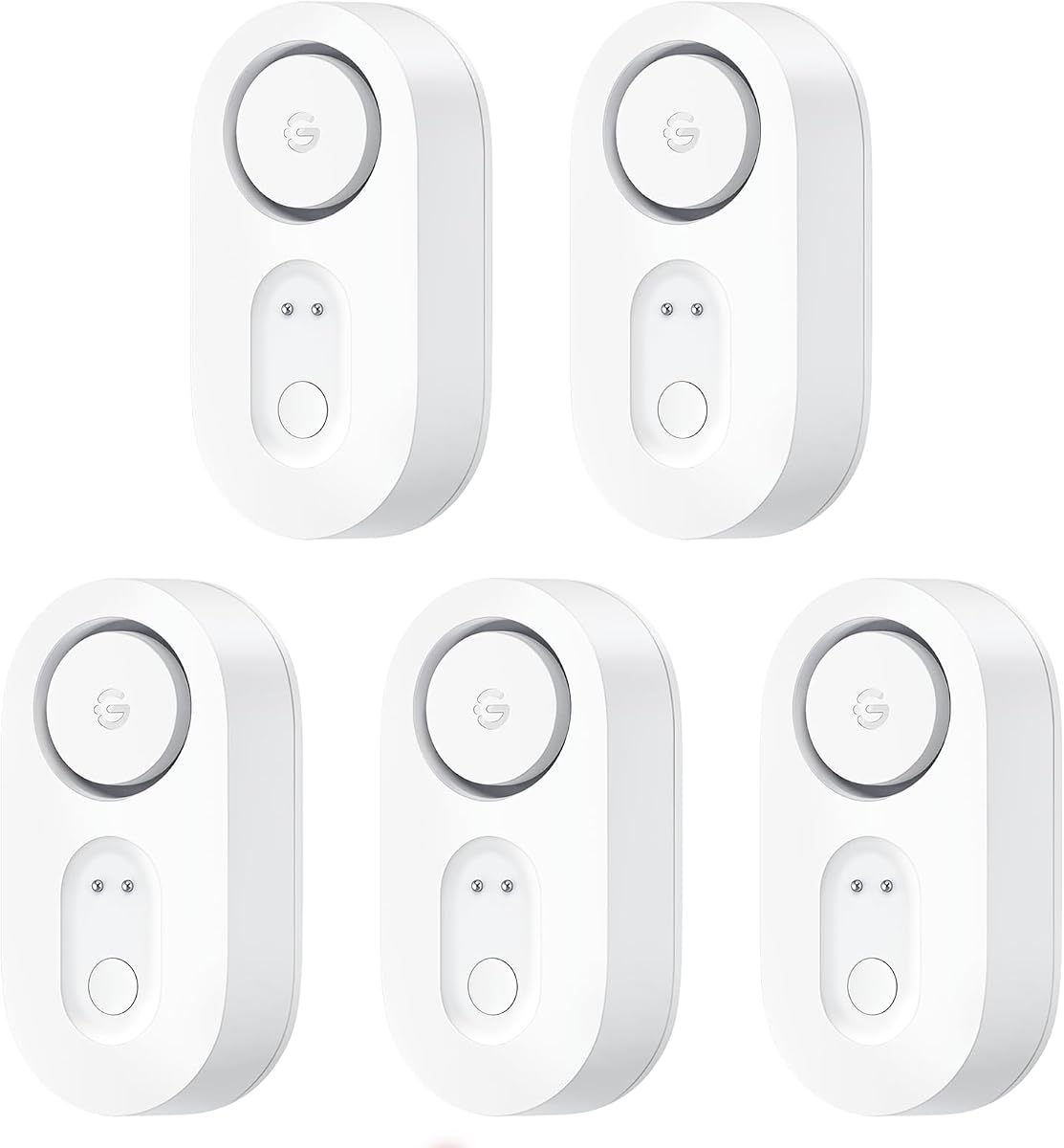 Upgraded Water Leak Detector with 105dB Adjustable Alarm, 5 Pack | Dual probes detect leaks, 5Yr Battery Life, IP67, Suit for Home, Basement, and Kitchen, Cannot Connect to WiFi Directly