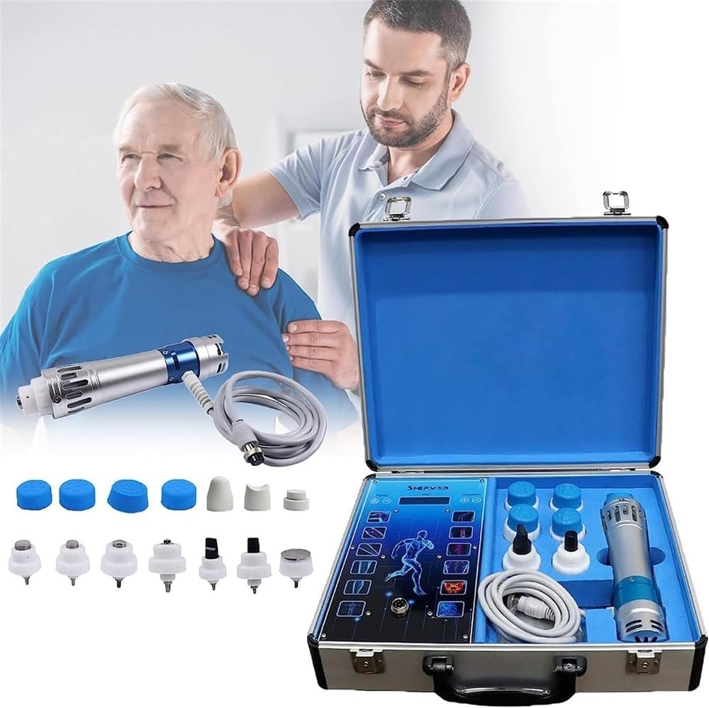 Dispositivo quiropráctico de rehabilitación, Dispositivo portátil de Terapia de Ondas de Choque extracorpóreas ED, con 7 Cabezales de Masaje, masajeador de Cuerpo Entero para Lesiones Deportivas, do